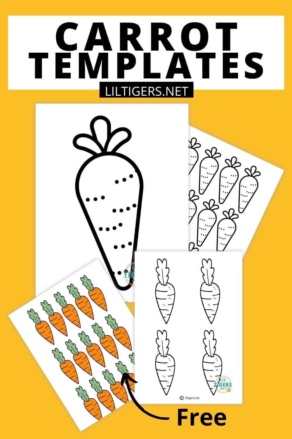 Free Printable Carrot Templates Lil Tigers Lil Tigers