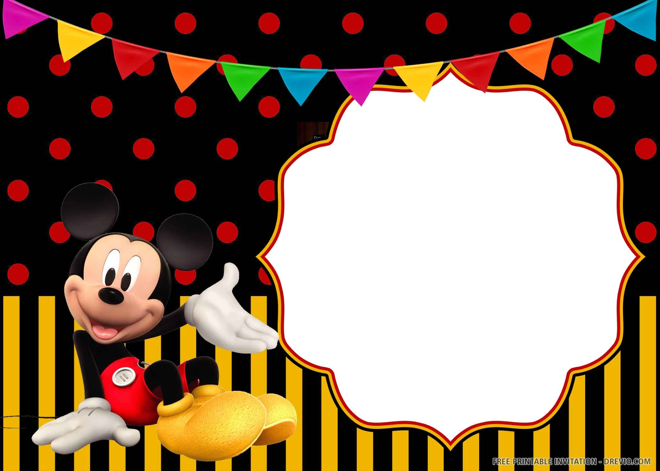 Printable Blank Mickey Mouse Invitation Template