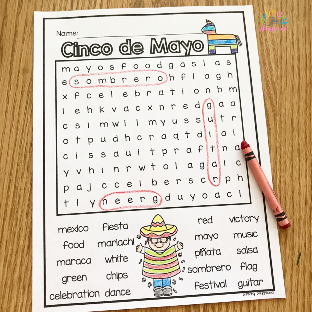 Free Printable Cinco De Mayo Word Search Primary Playground