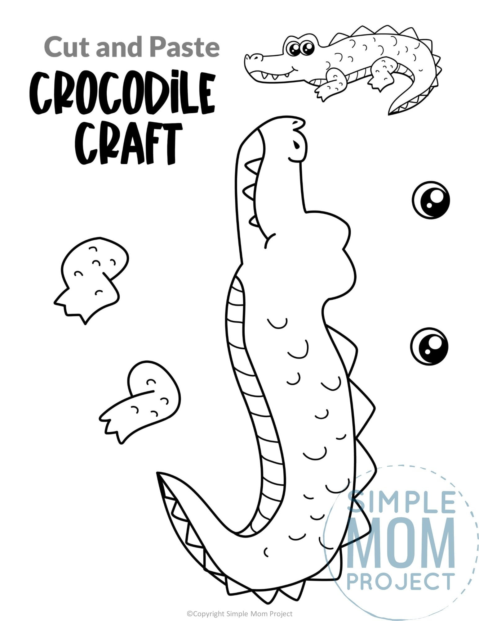 Free Printable Crocodile Craft Template Simple Mom Project