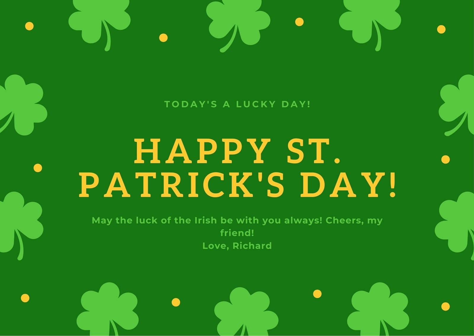Free Printable Customizable St Patrick s Day Card Templates Canva
