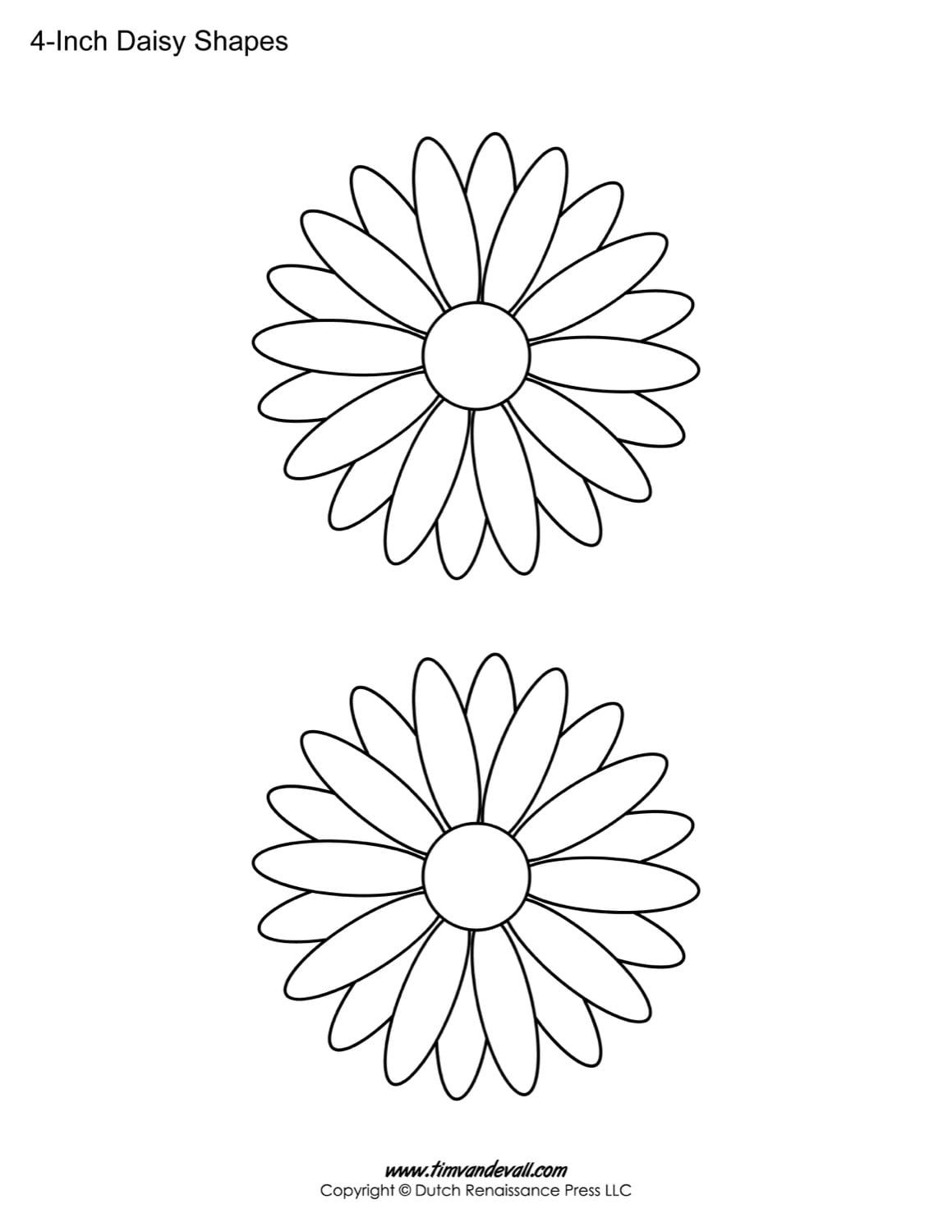 Free Printable Daisy Templates Daisy Shape Flower PDFs