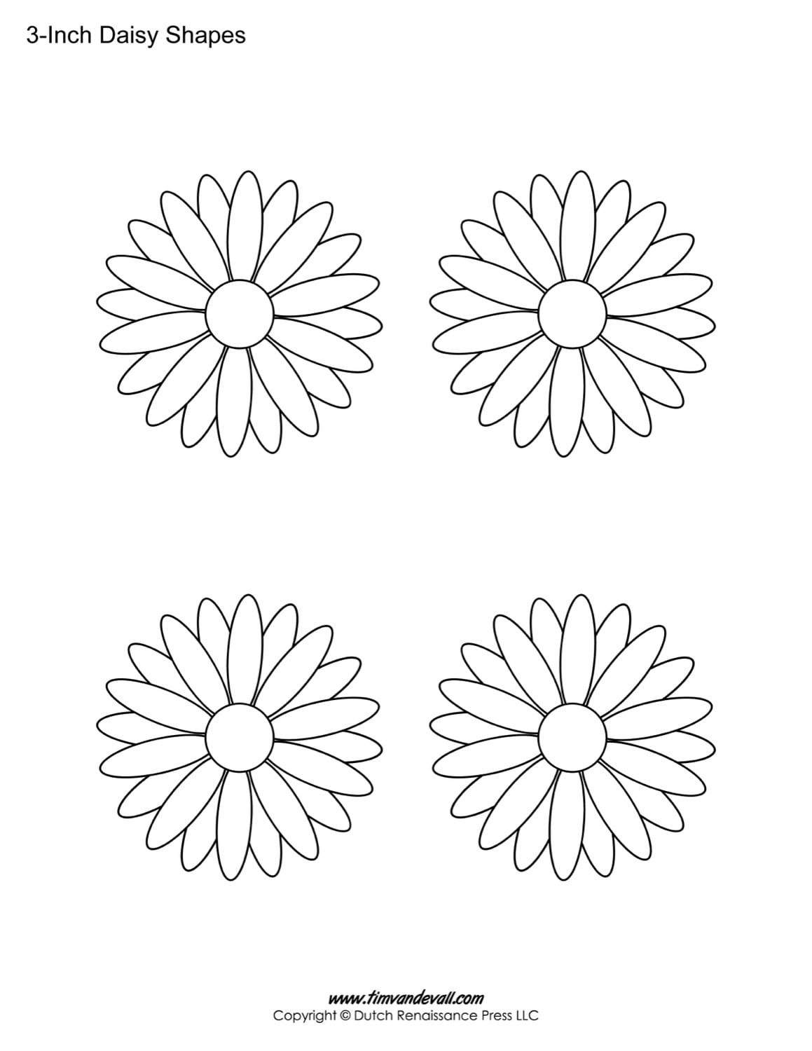 Free Printable Daisy Templates Daisy Shape Flower PDFs