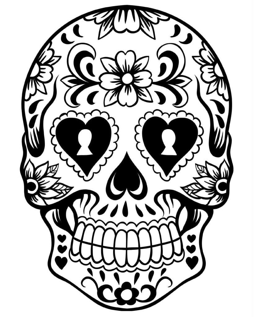 Day Of The Dead Skull Template Printable Free