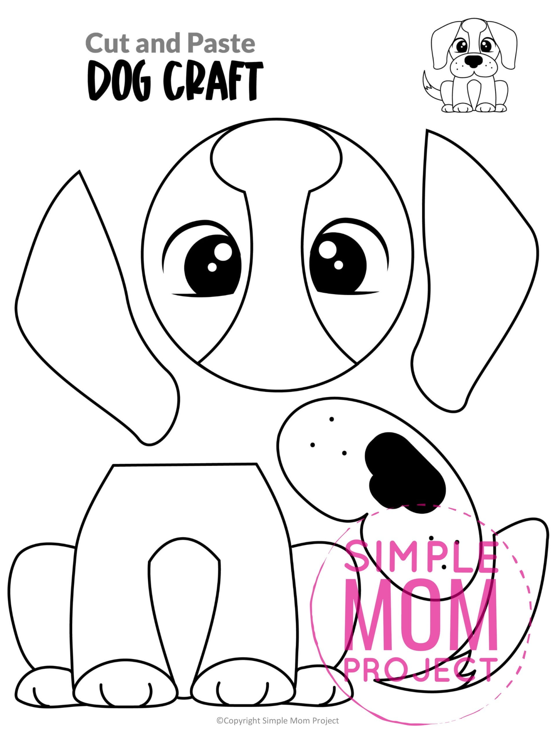 Free Printable Dog Craft Template Simple Mom Project