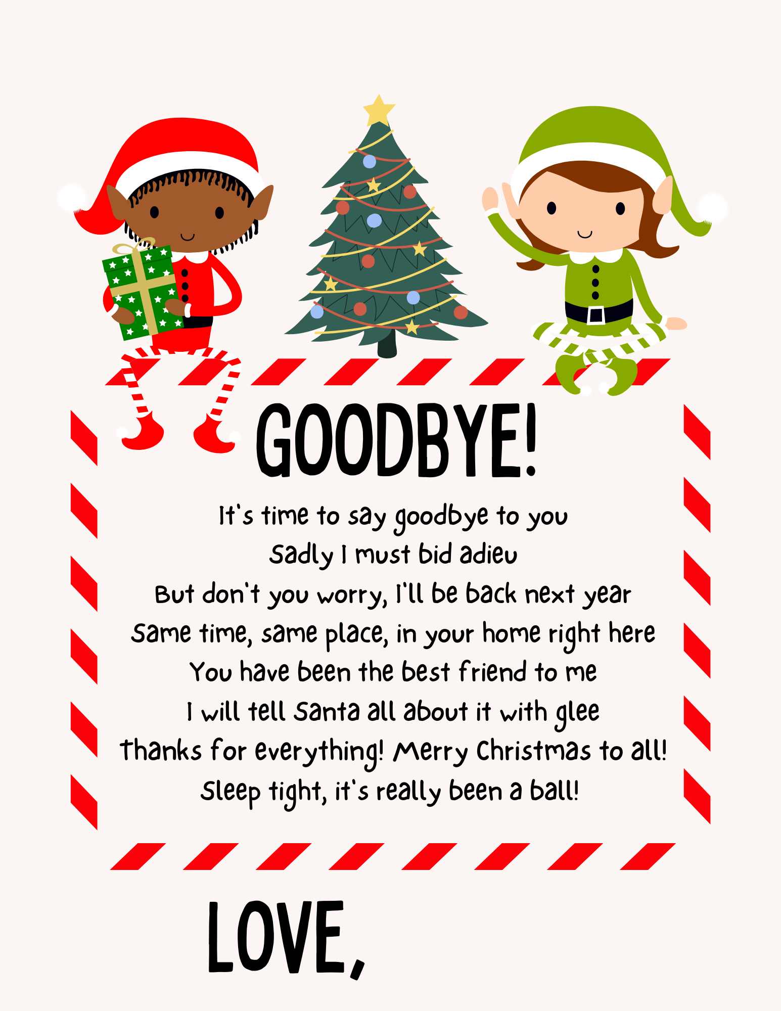 Free Printable Elf On The Shelf Goodbye Letters Lola Lambchops