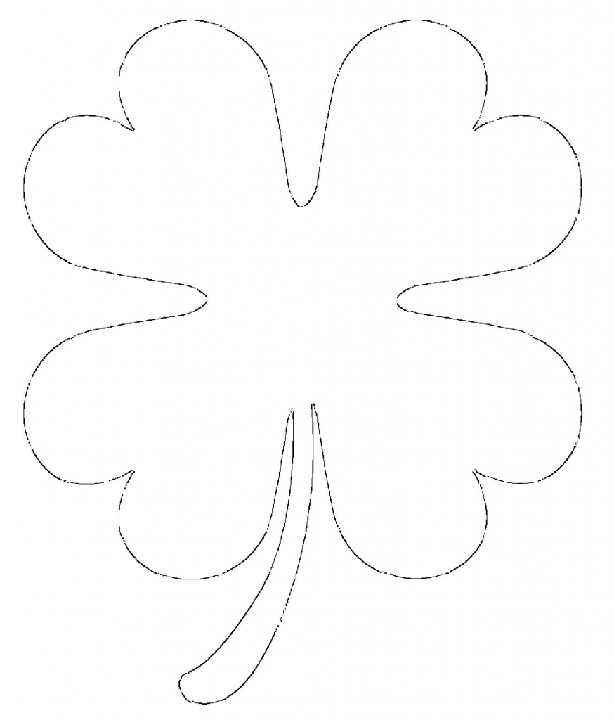 Free Printable Four Leaf Clover Templates Large Small Patterns To Cut Out