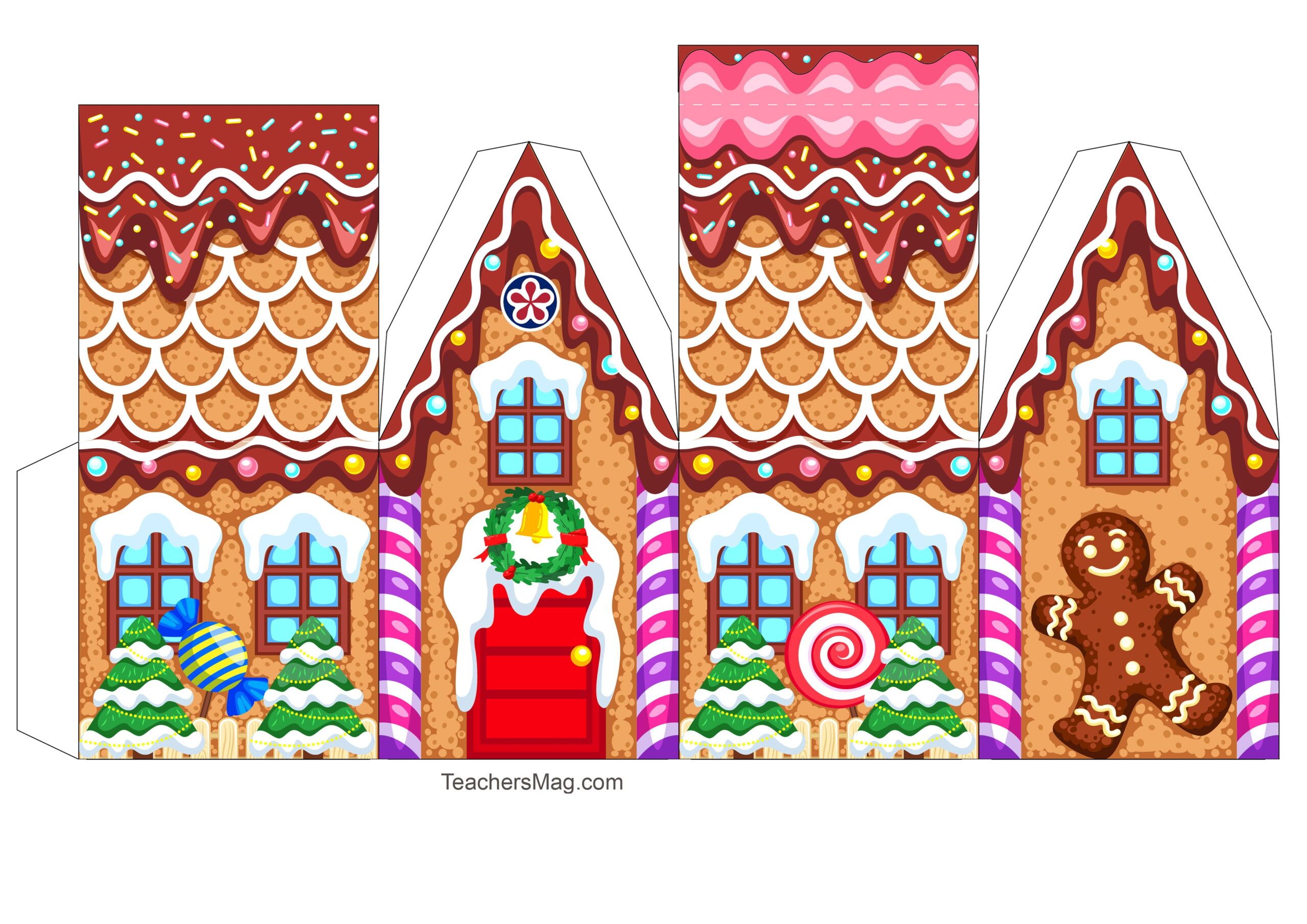 Free Printable Gingerbread House Template TeachersMag