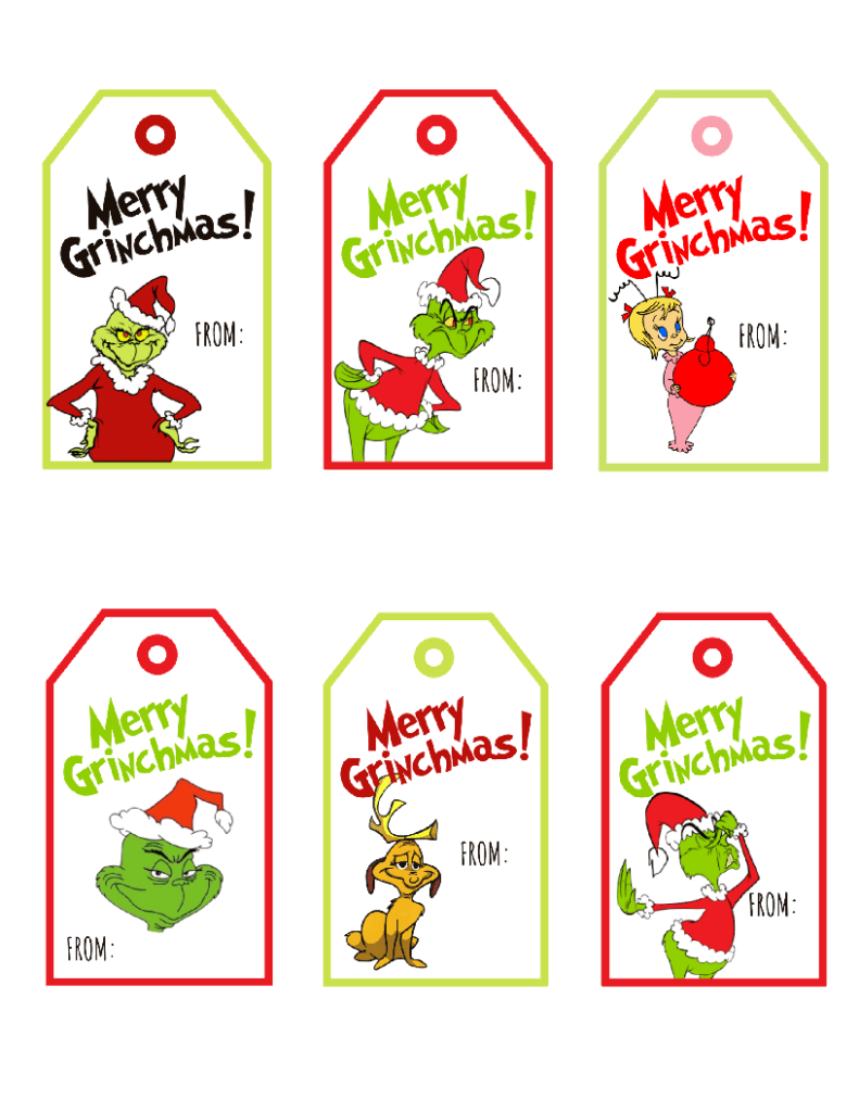 Free Printable Grinch Christmas Gift Tags Baking You Happier