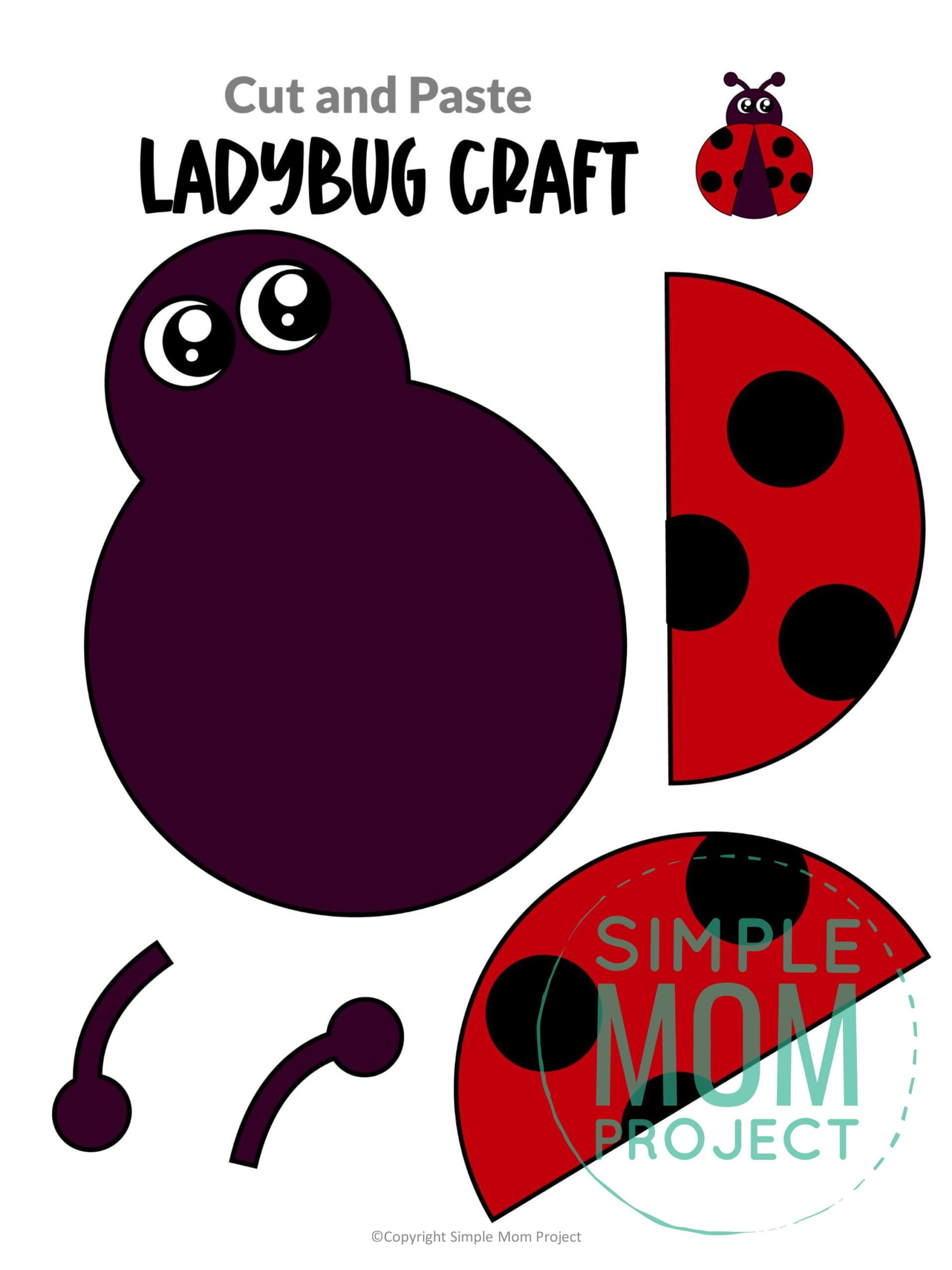 Free Printable Ladybug Craft Template Simple Mom Project