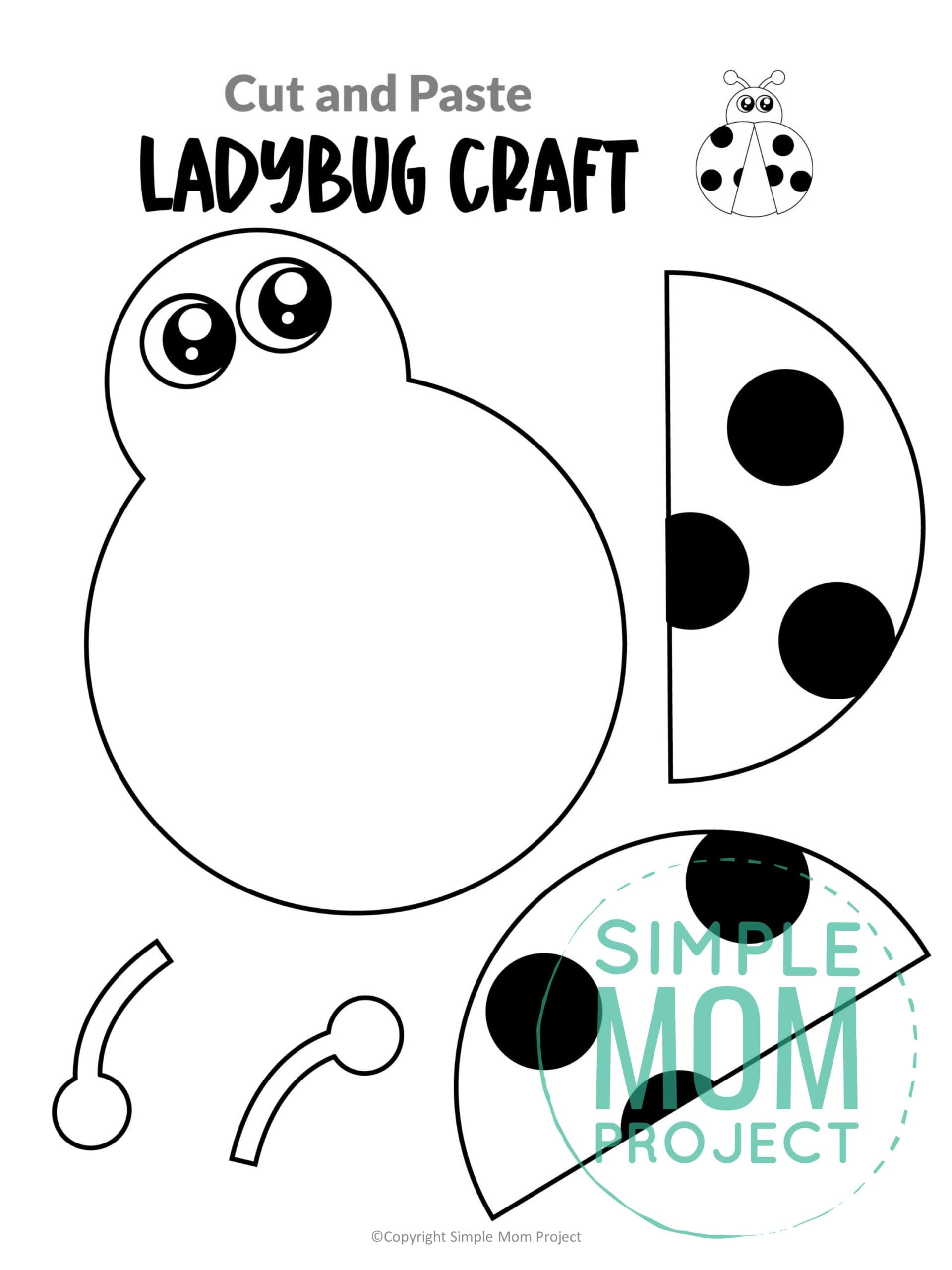 Free Printable Ladybug Craft Template Simple Mom Project