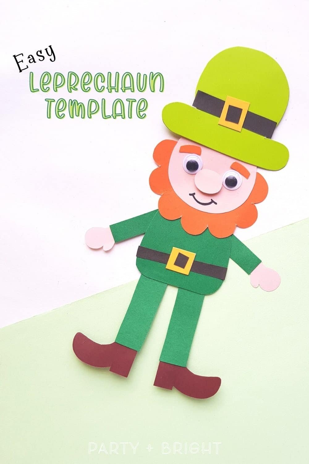 Free Printable Leprechaun Template Easy St Patrick s Day Paper Craft Party Bright