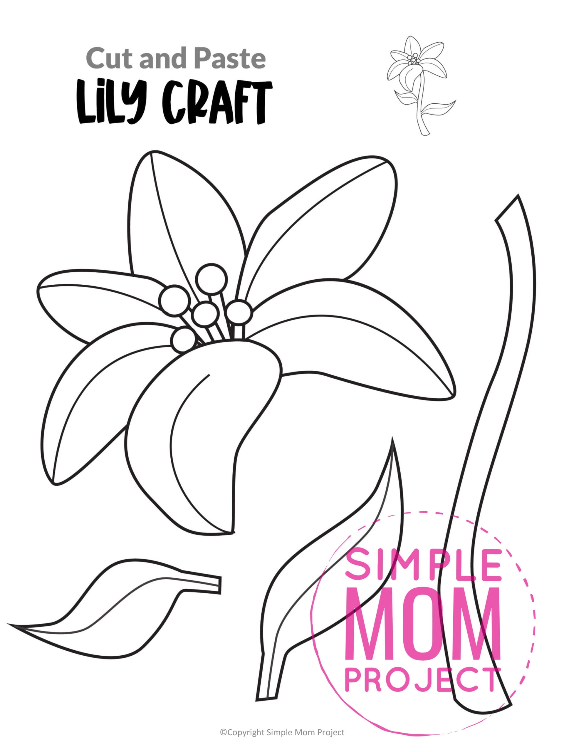 Free Printable Lily Craft Template Simple Mom Project