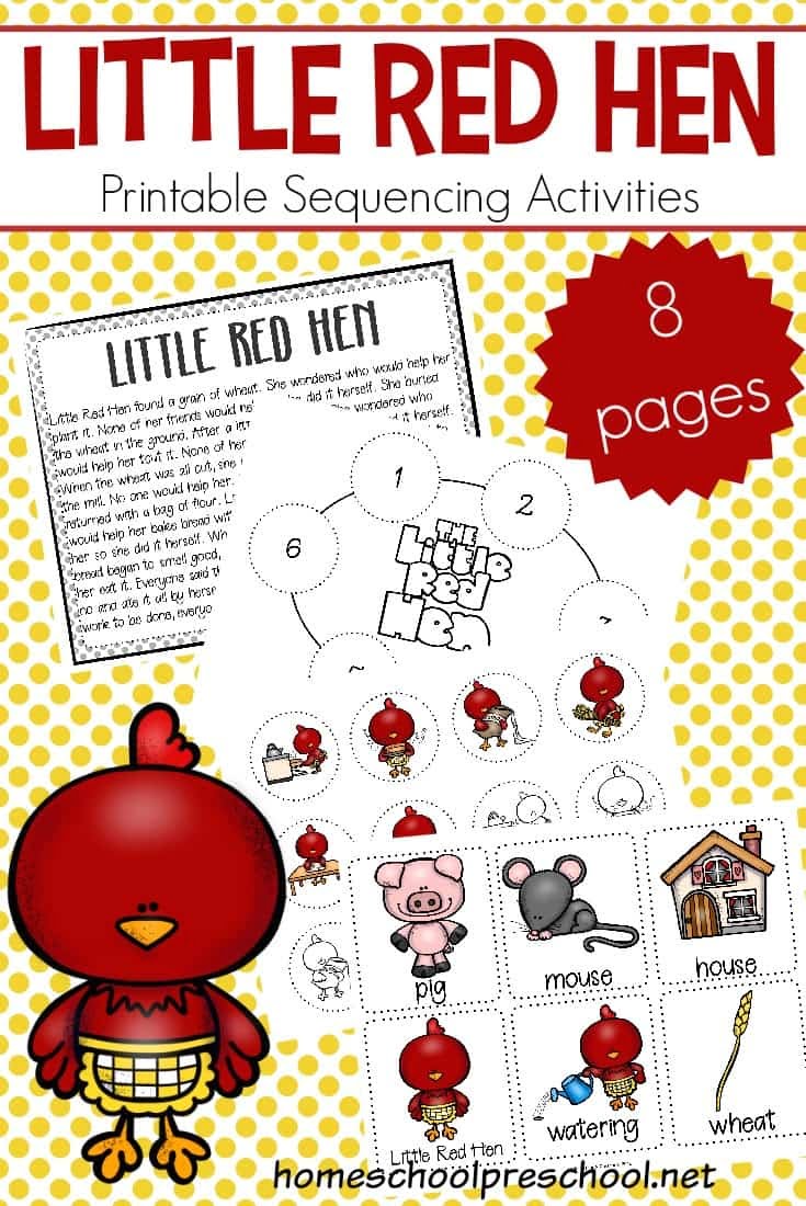 Free Printable Little Red Hen Sequencing Cards For Kids