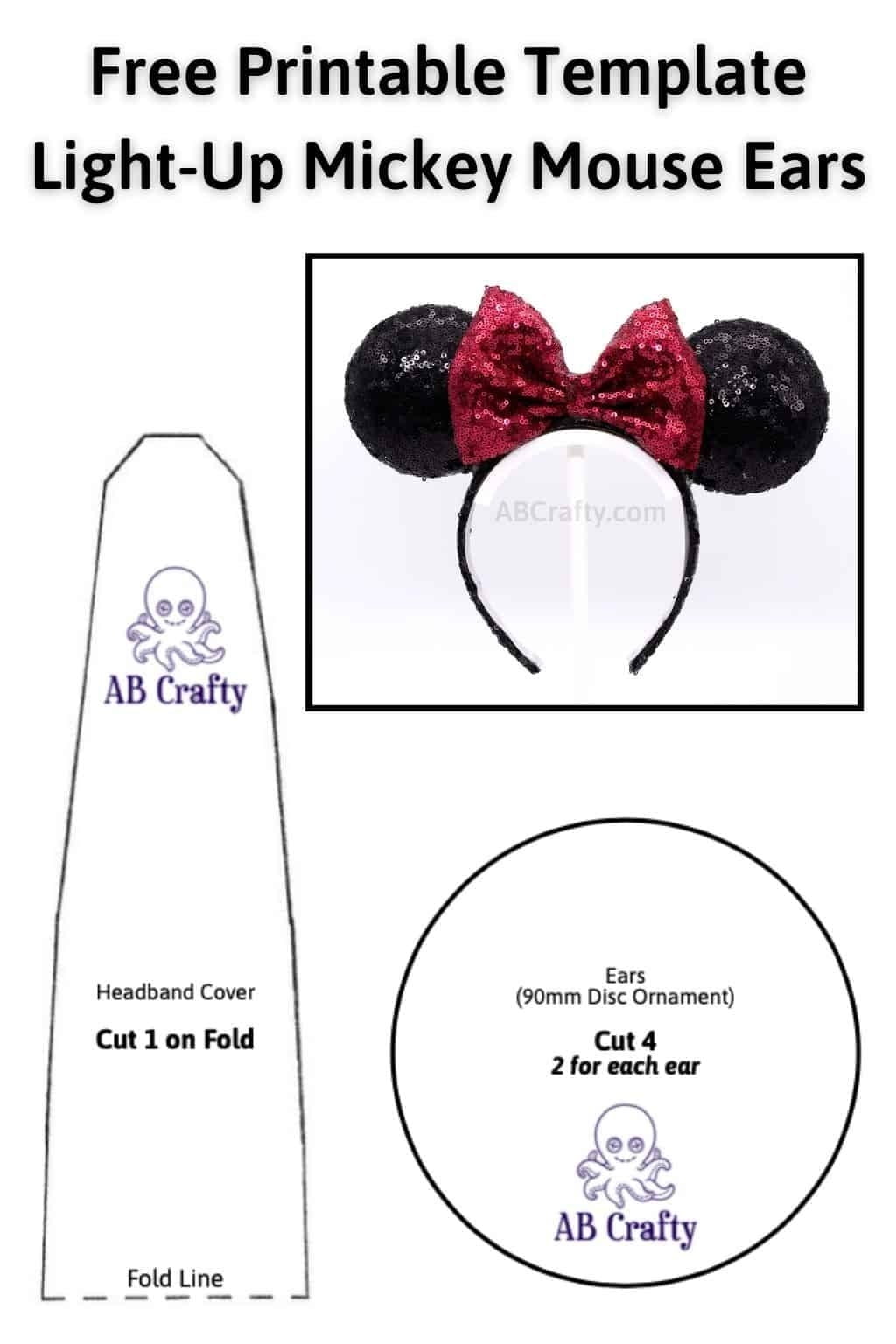 Free Printable Minnie Mouse Ears Template Diy Mickey Mouse Ears Mickey Mouse Ears Disney Ears Headband