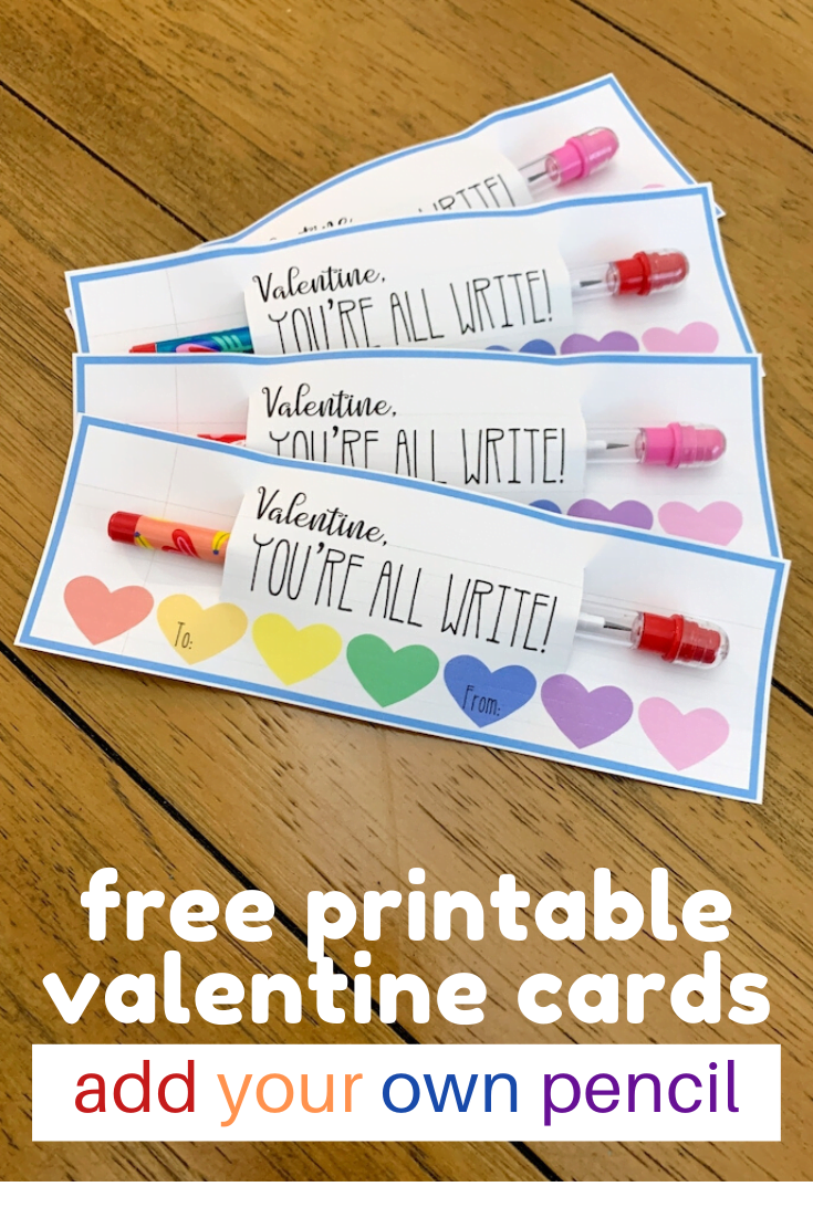 Free Printable Pencil Valentine s Day Cards All Things Target