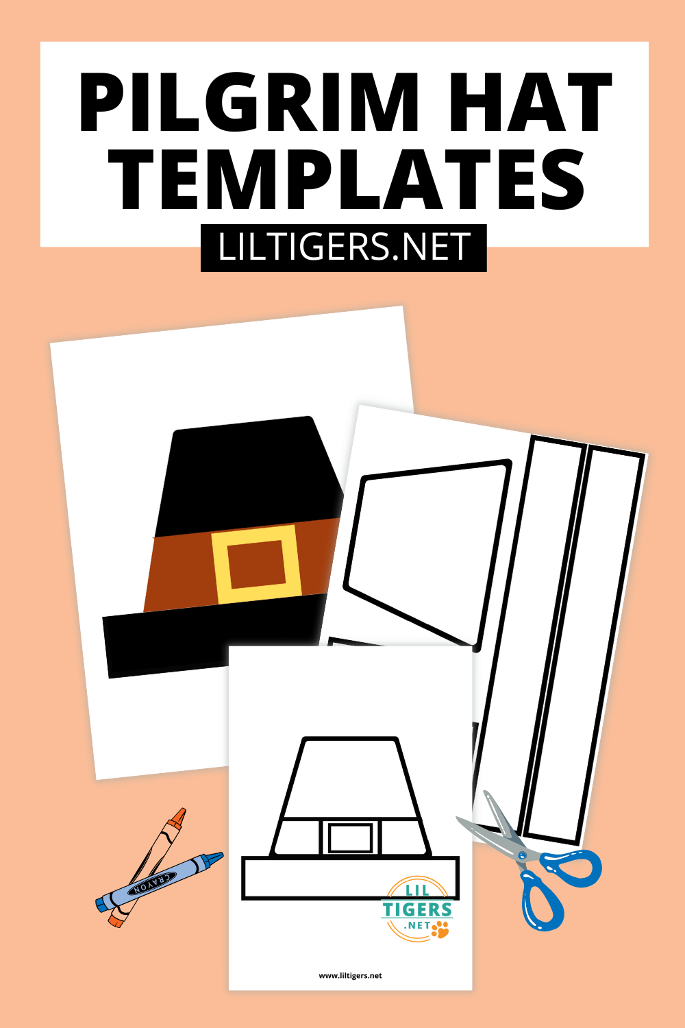 Free Printable Pilgrim Hat Template And Coloring Pages Lil Tigers
