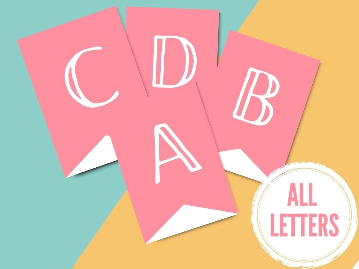 Free Printable Banner Letters Pdf Pink