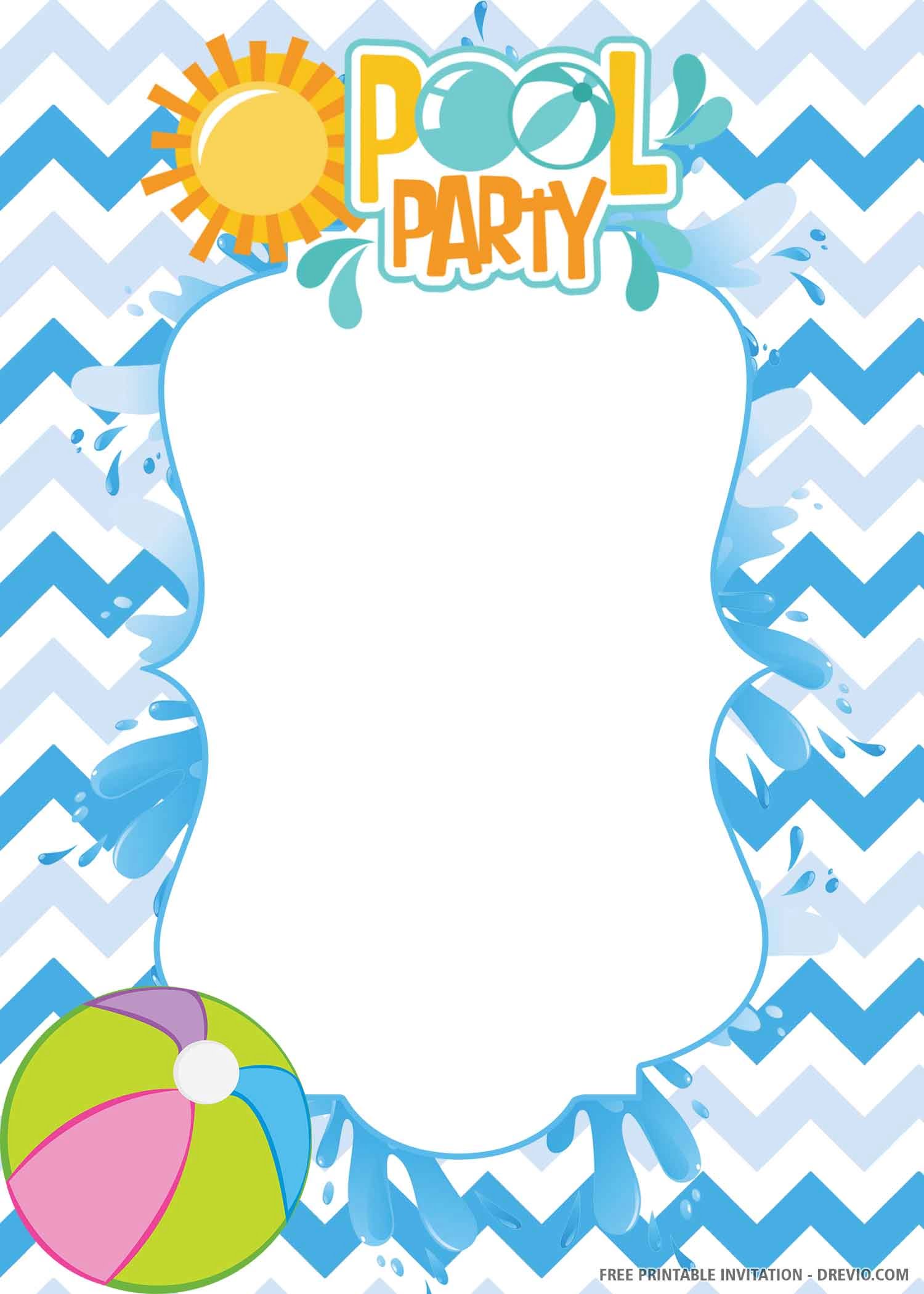 FREE PRINTABLE Pool Party Birthday Invitation Templates Download Hundreds FREE PRINTABLE Birthday Invitation Templates