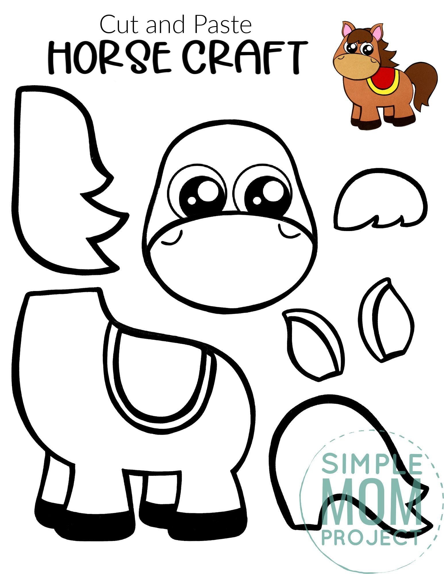 Free Printable Royal Horse Craft Template Horse Crafts Animal Crafts For Kids Free Printable Crafts