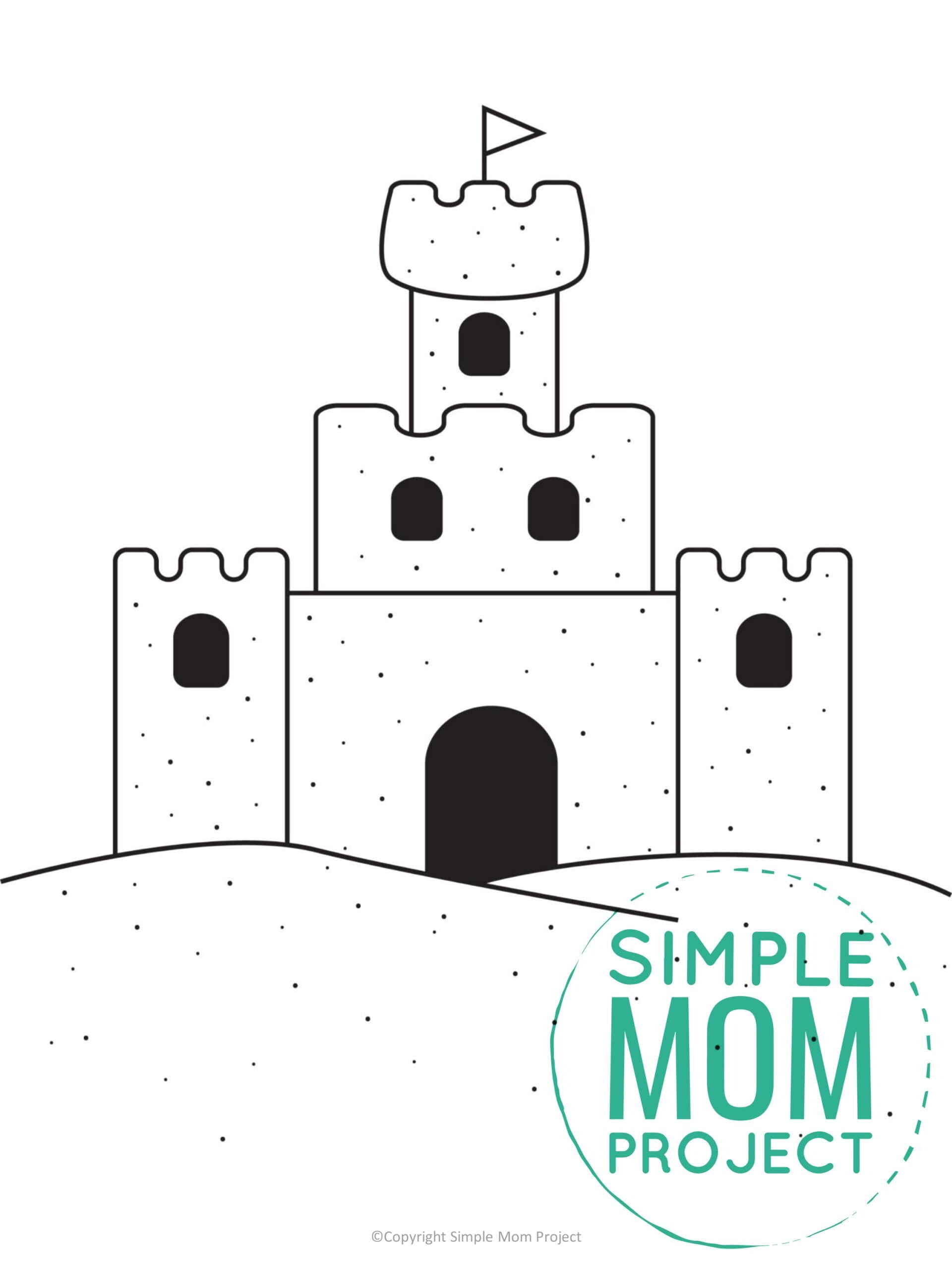 Free Printable Sandcastle Template Simple Mom Project