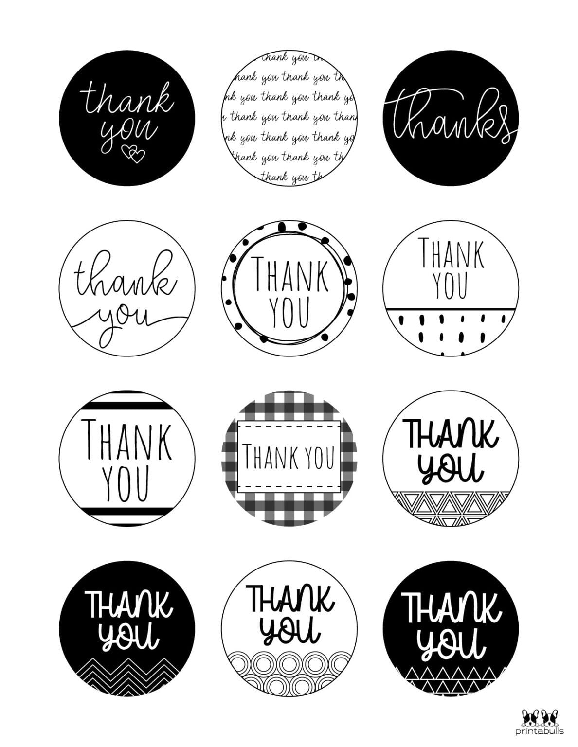 Free Printable Thank You Tags 300 Tags Printabulls Thank You Tag Printable Thank You Tags Printable Sticker Labels