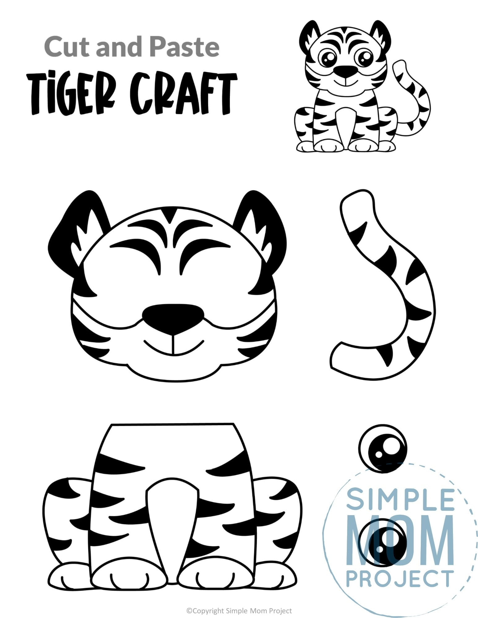Free Printable Tiger Craft Template Simple Mom Project