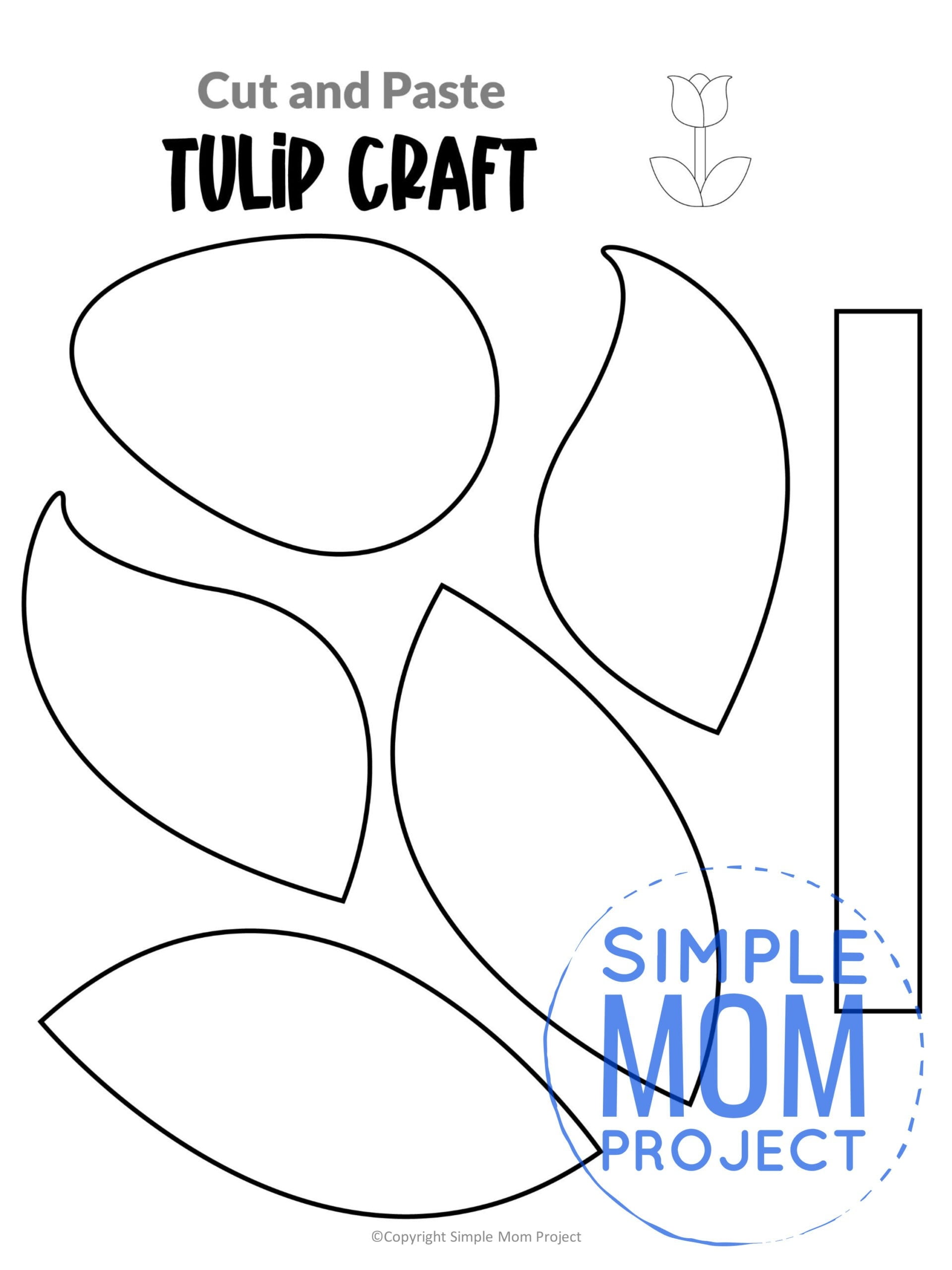 Free Printable Tulip Craft Template Simple Mom Project