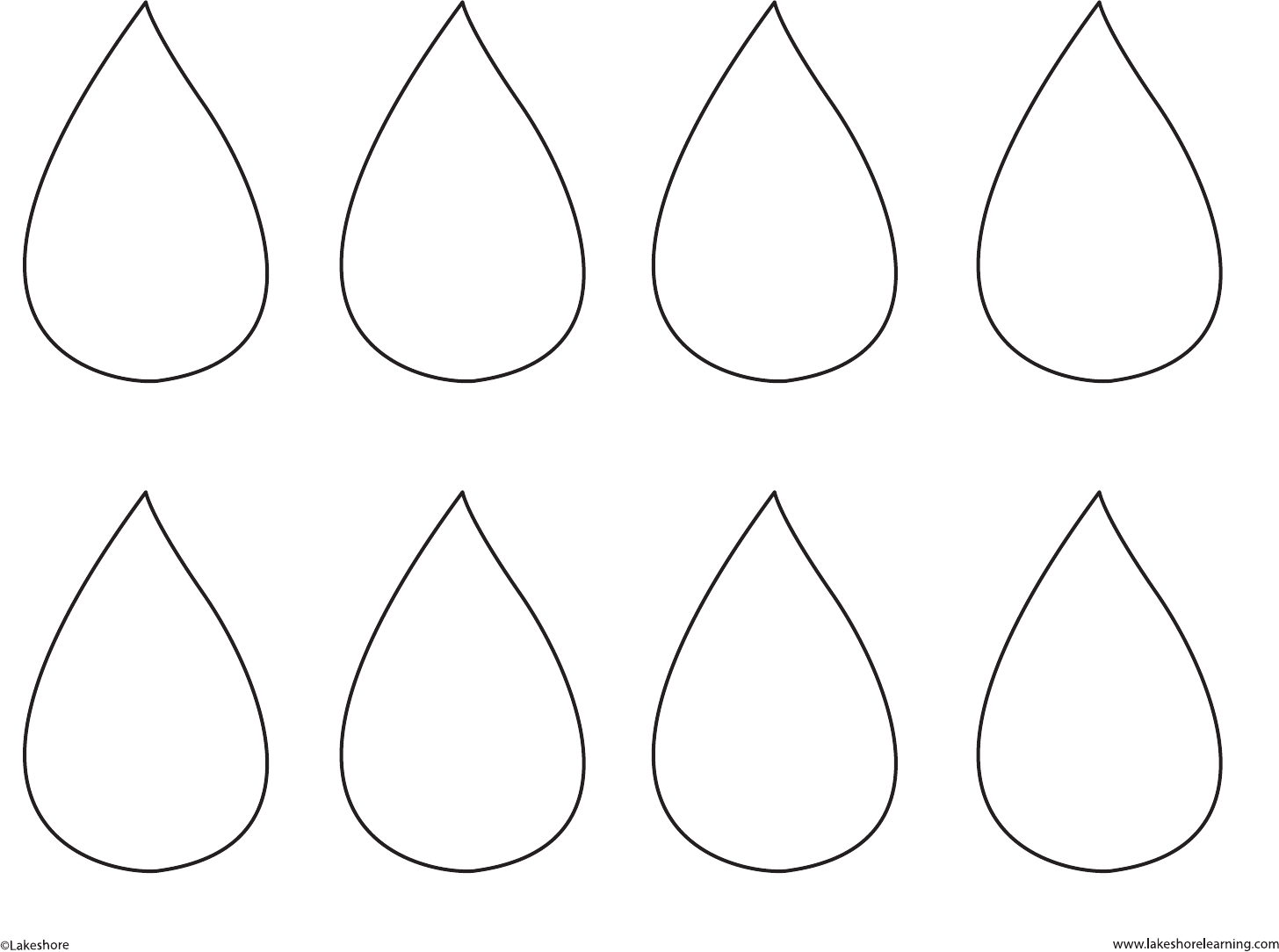 Printable Cut Out Raindrop Template