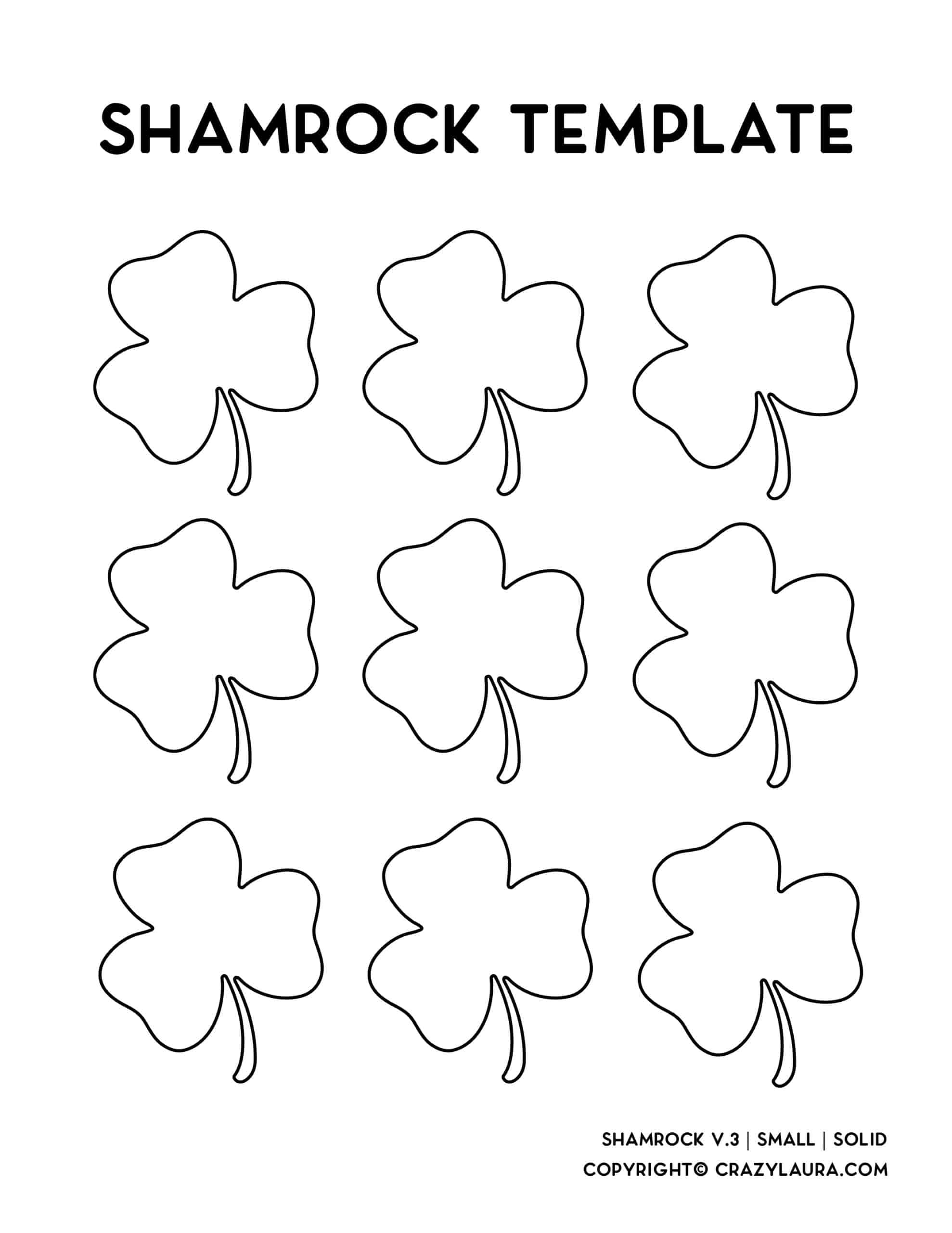 Three Leaf Clover Printable Template