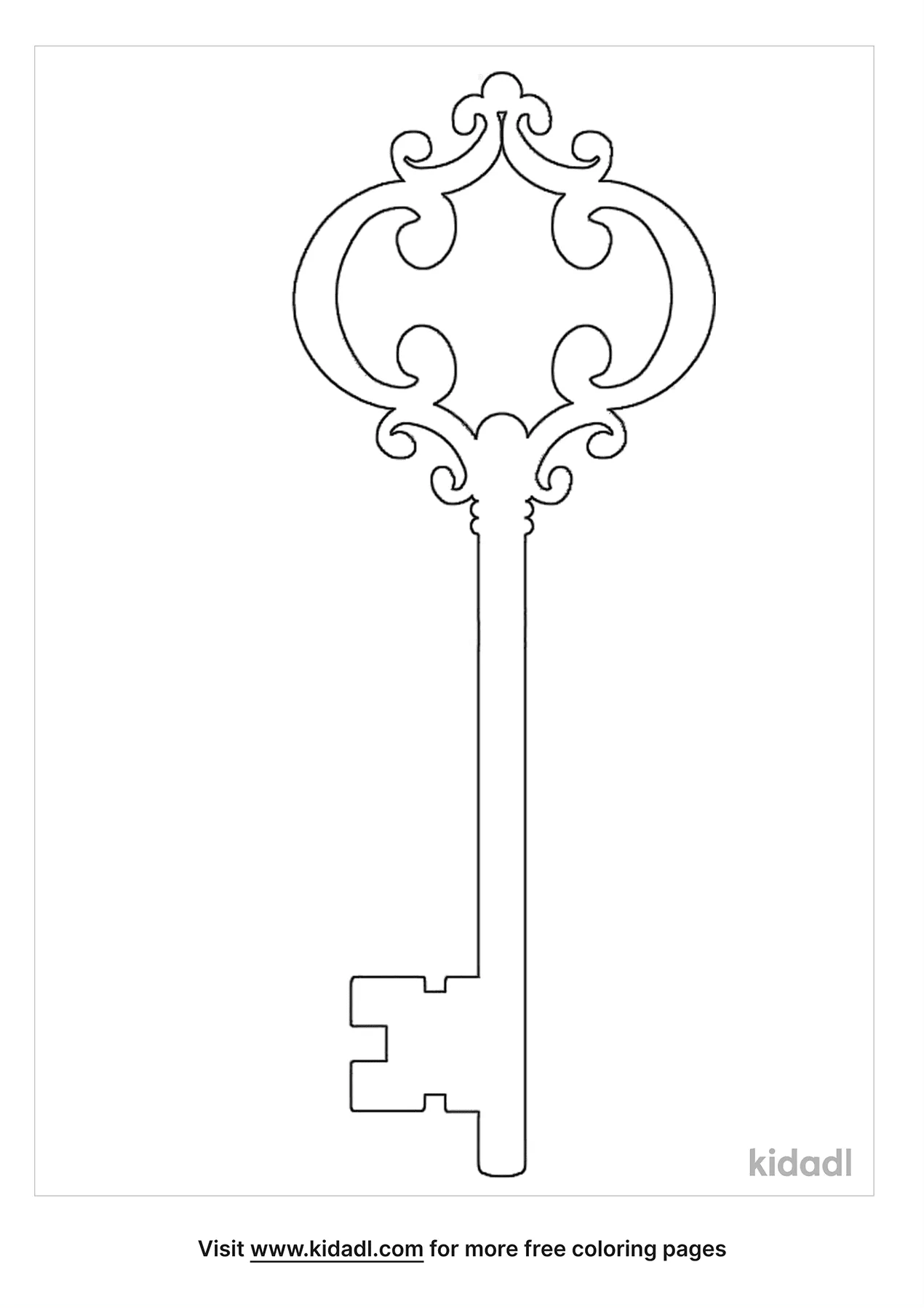 Free Skeleton Key Coloring Page Coloring Page Printables Kidadl