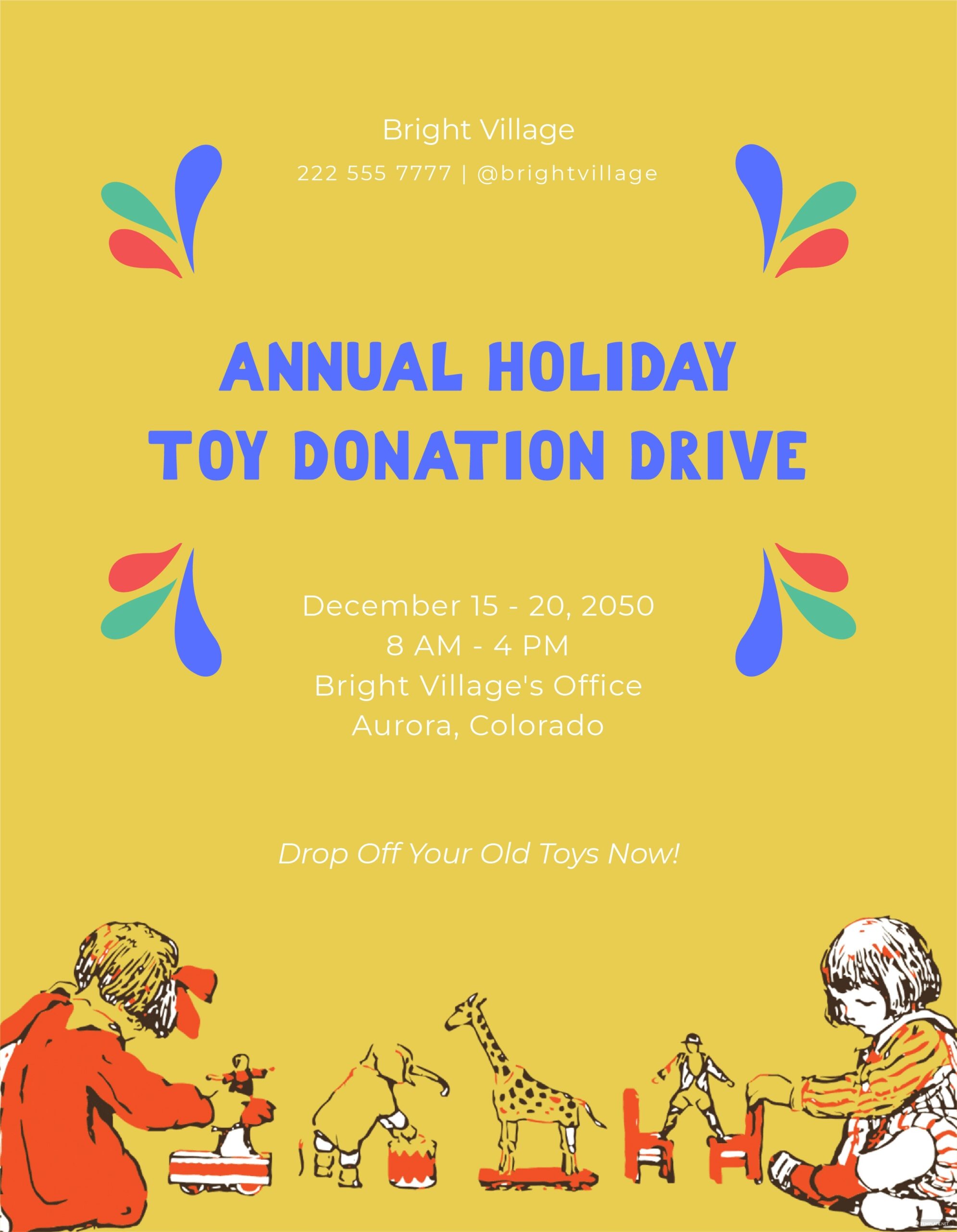 Free Toy Donation Flyer Template Google Docs Illustrator Word Apple Pages PSD PDF Template