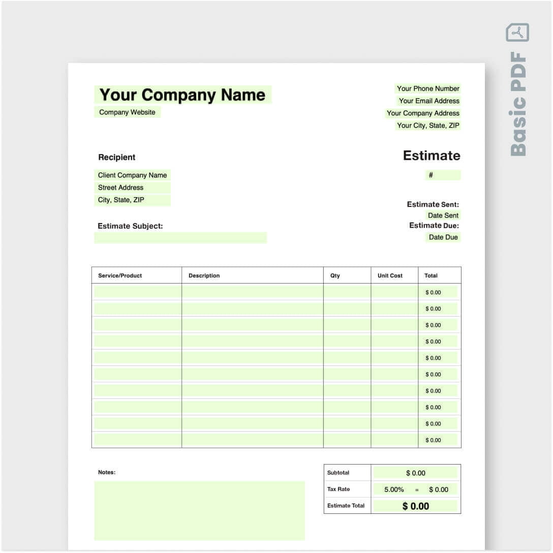 Free Tree Trimming Estimate Template Customize Download Jobber