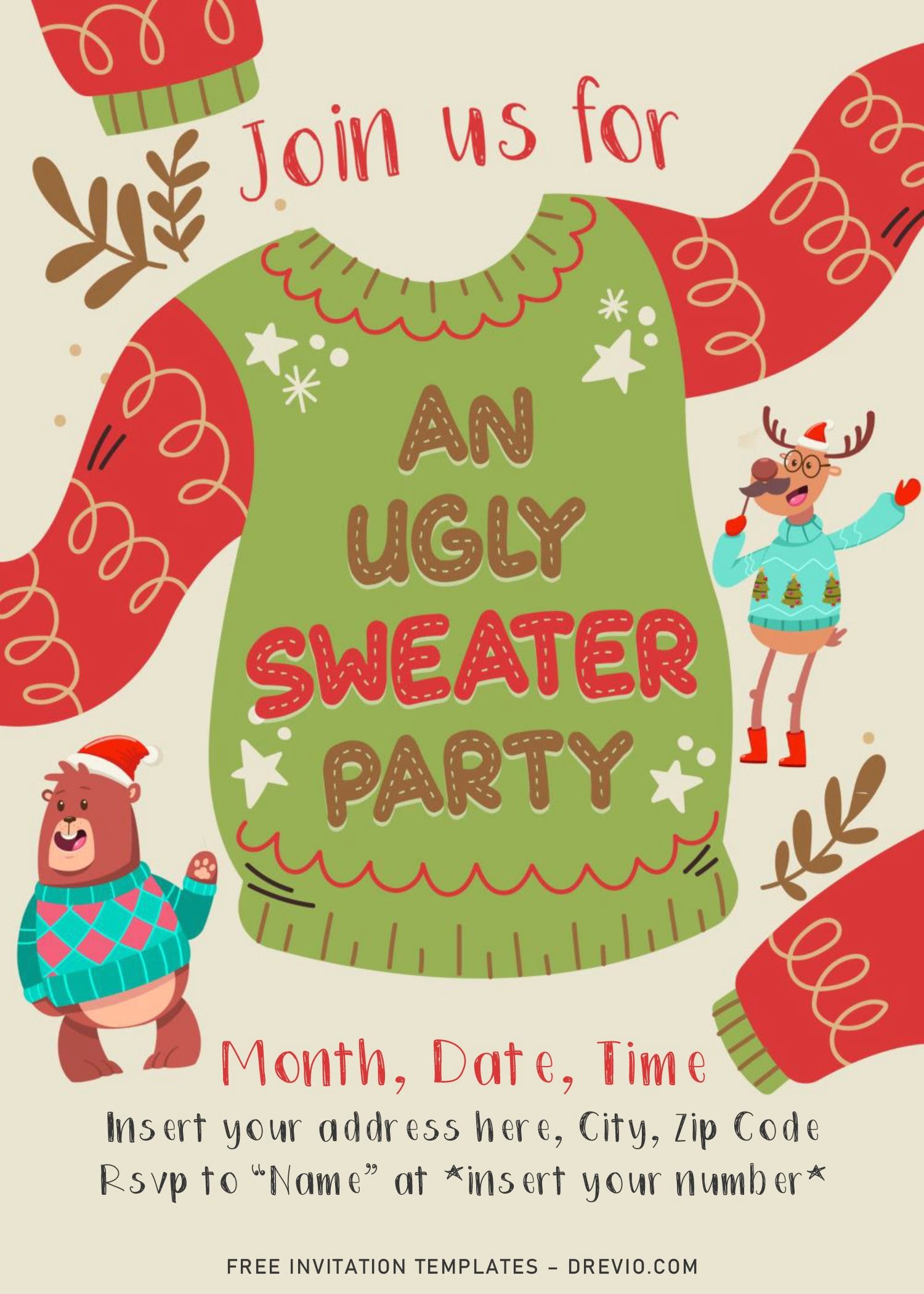 Free Ugly Sweater Party Invitation Templates For Word Download Hundreds FREE PRINTABLE Birthday Invitation Templates