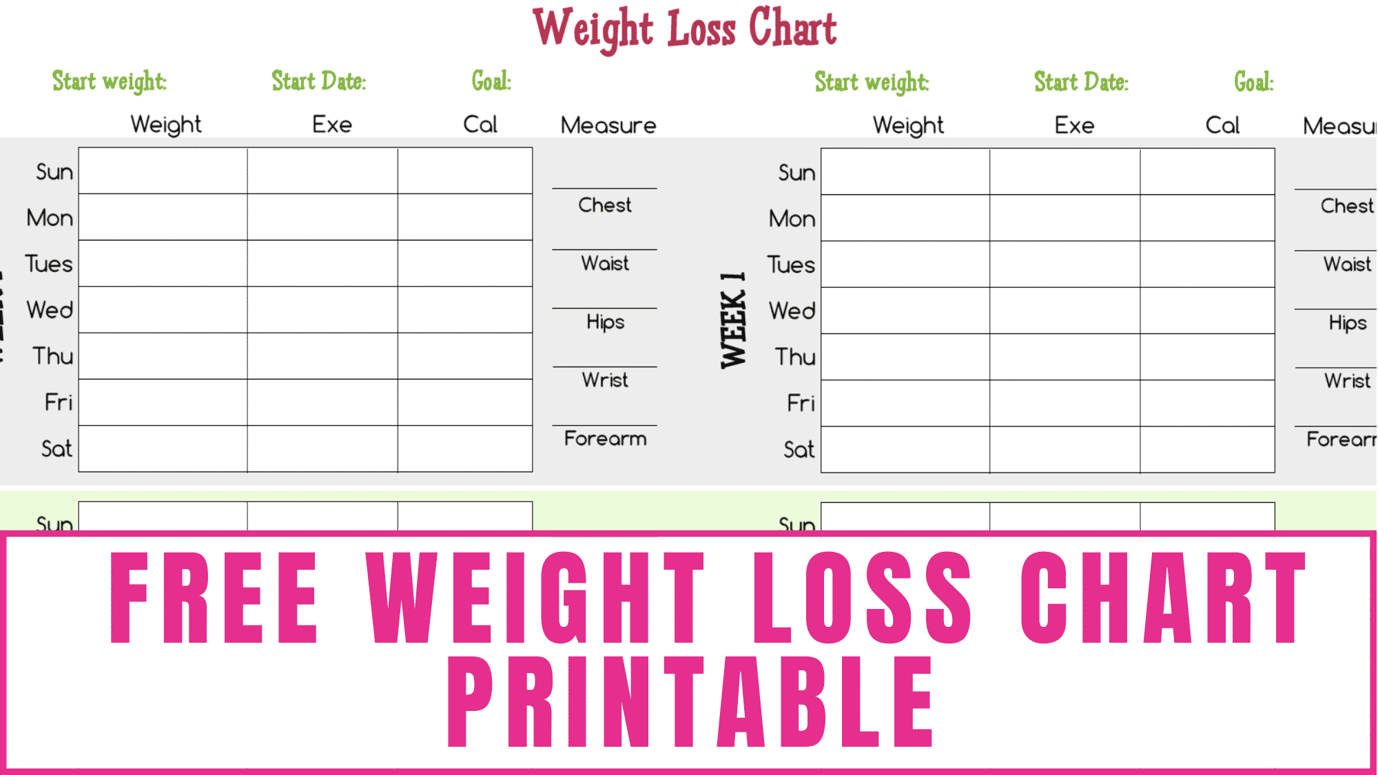 Printable Weight Loss Challenge At Work Template