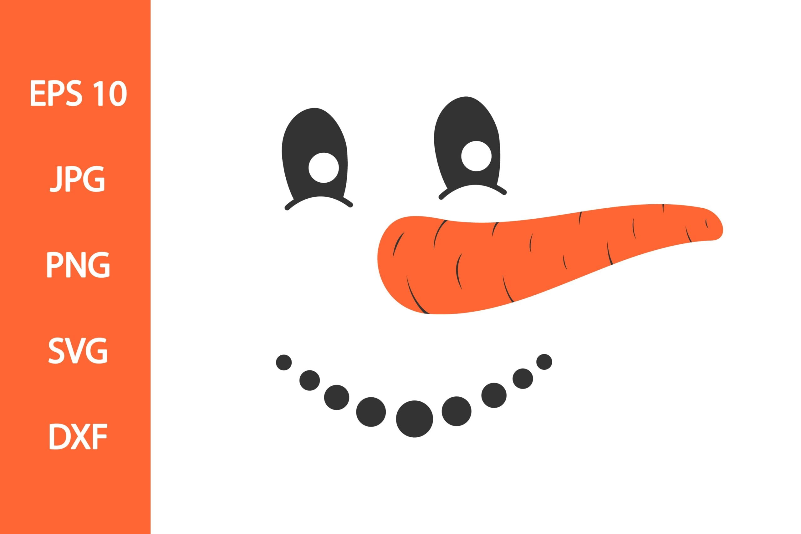 Funny Snowman Face Printable Cuttable Grafik Von VikkiShop Creative Fabrica