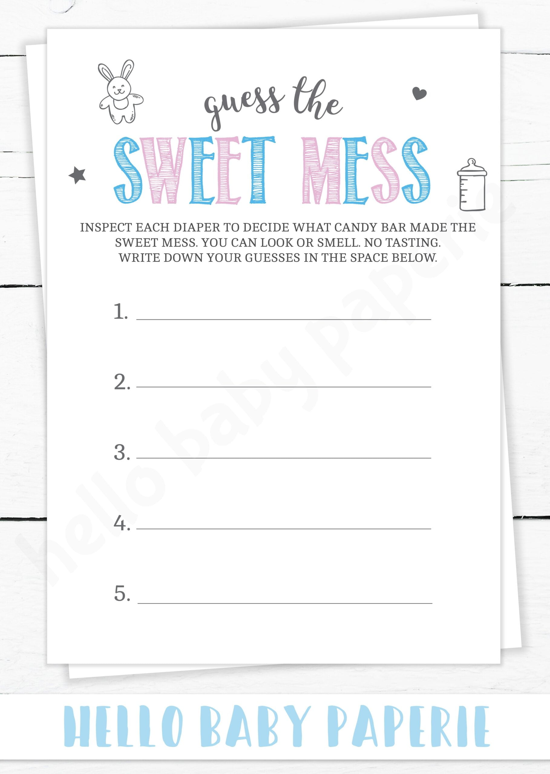 Gender Reveal Guess The Sweet Mess Gender Reveal Games Gender Reveal Baby Reveal Party Games
