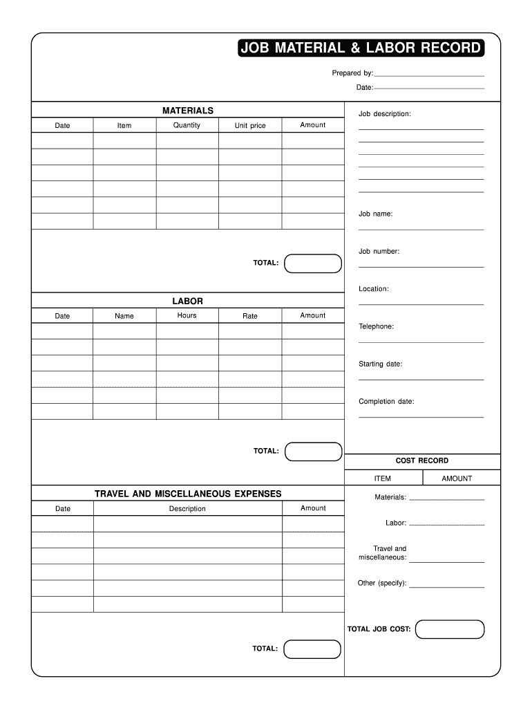 Get Labor And Materials Template Form And Fill It Out In January 2023 Pdffiller