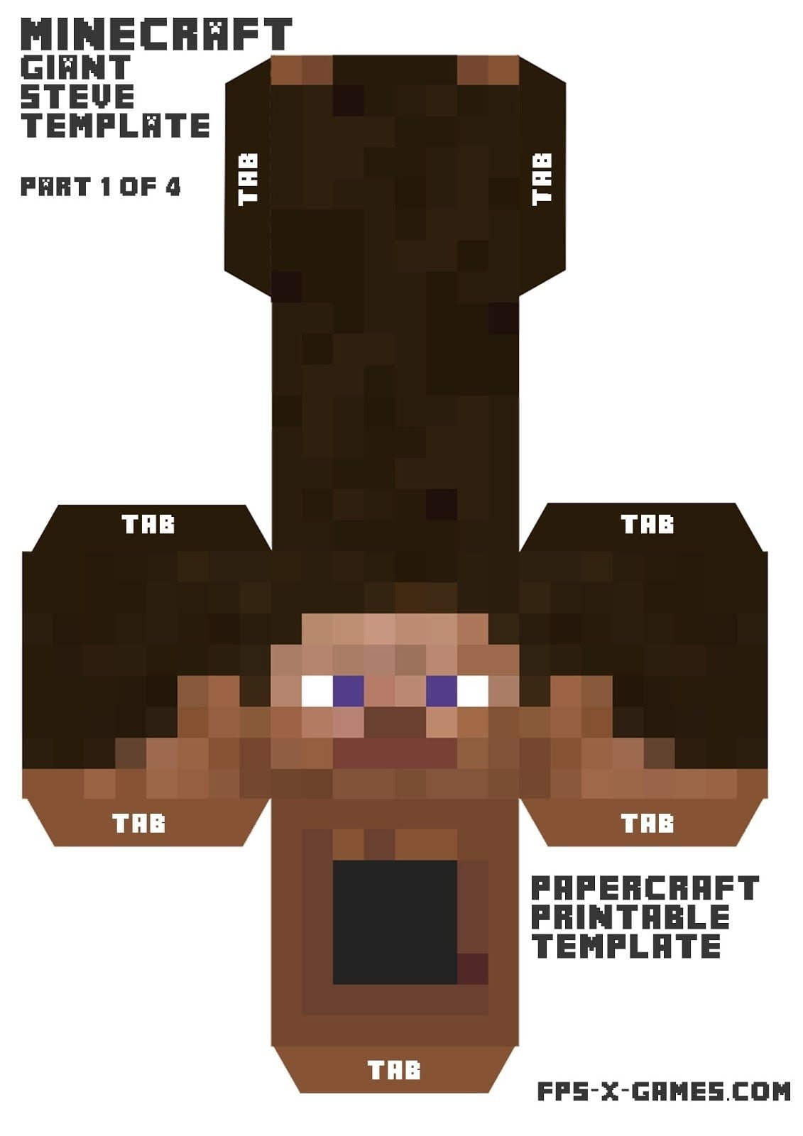 Minecraft Steve Head Printable