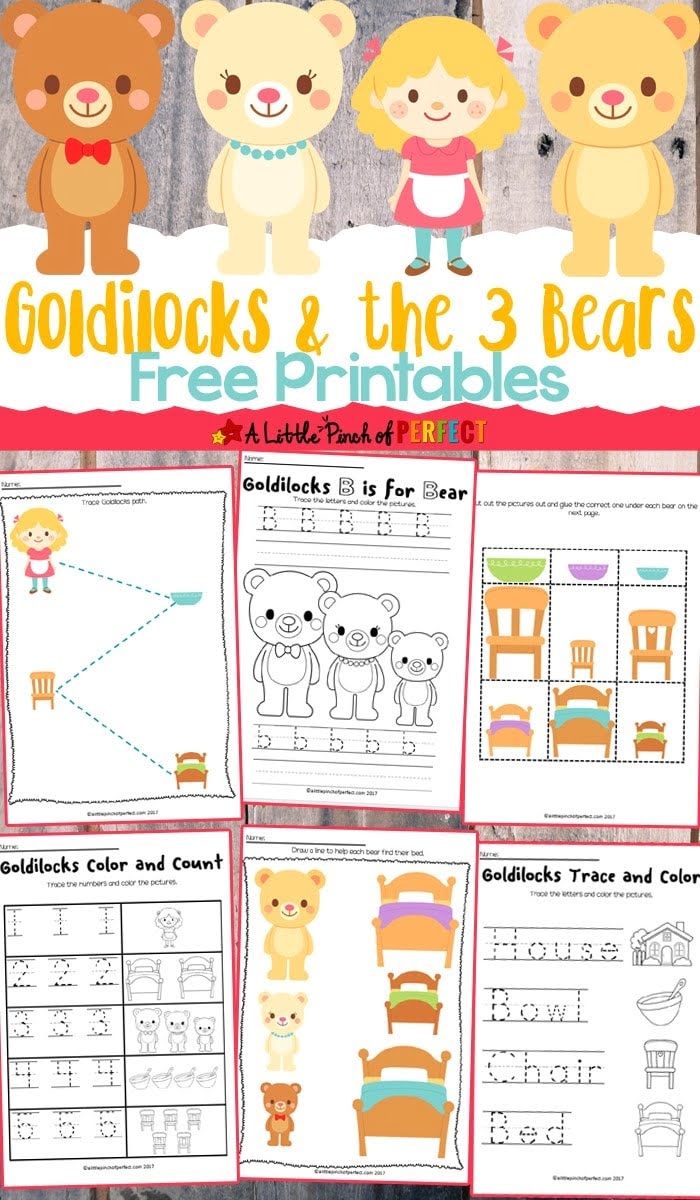 Goldilocks And The Three Bears Activities Free Printables 