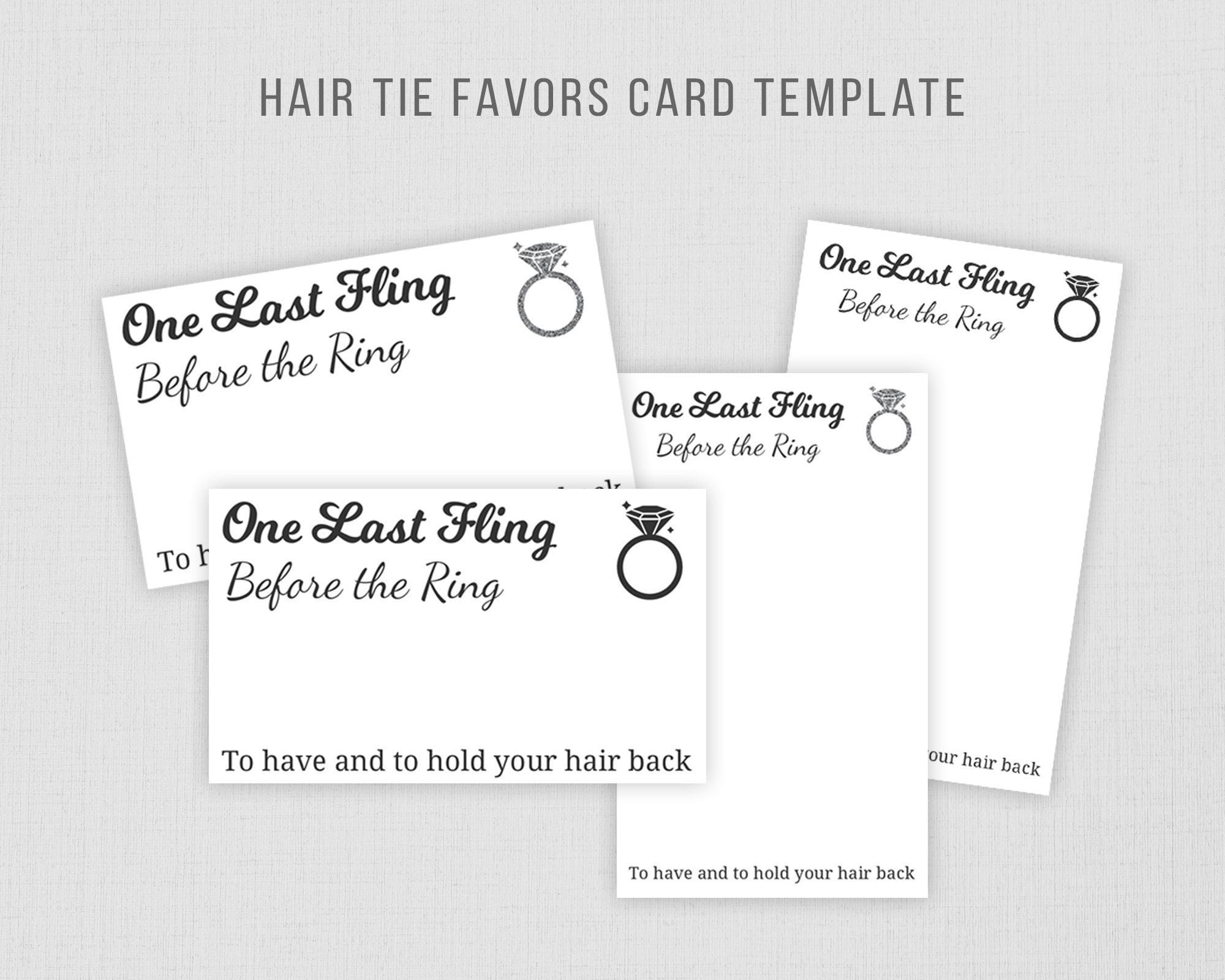 Hair Tie Favors Card Template To Have And To Hold Your Hair Etsy