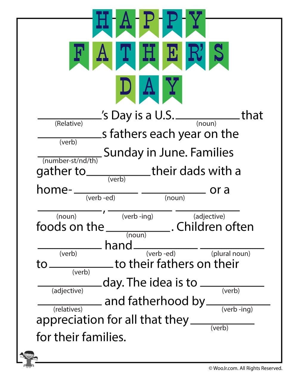 Father's Day Mad Libs Printable