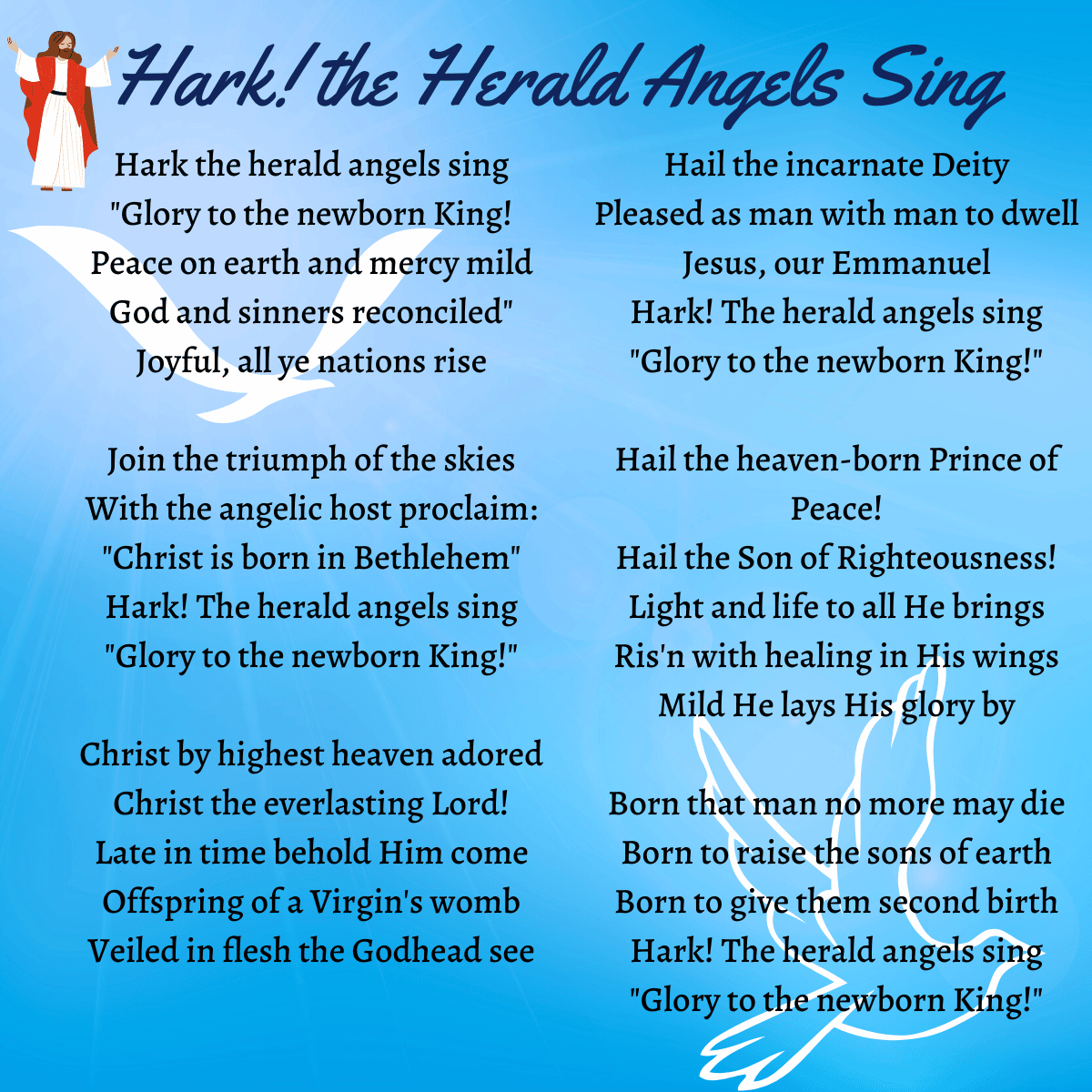 Hark The Herald Angels Sing Printable Lyrics Origins And Video