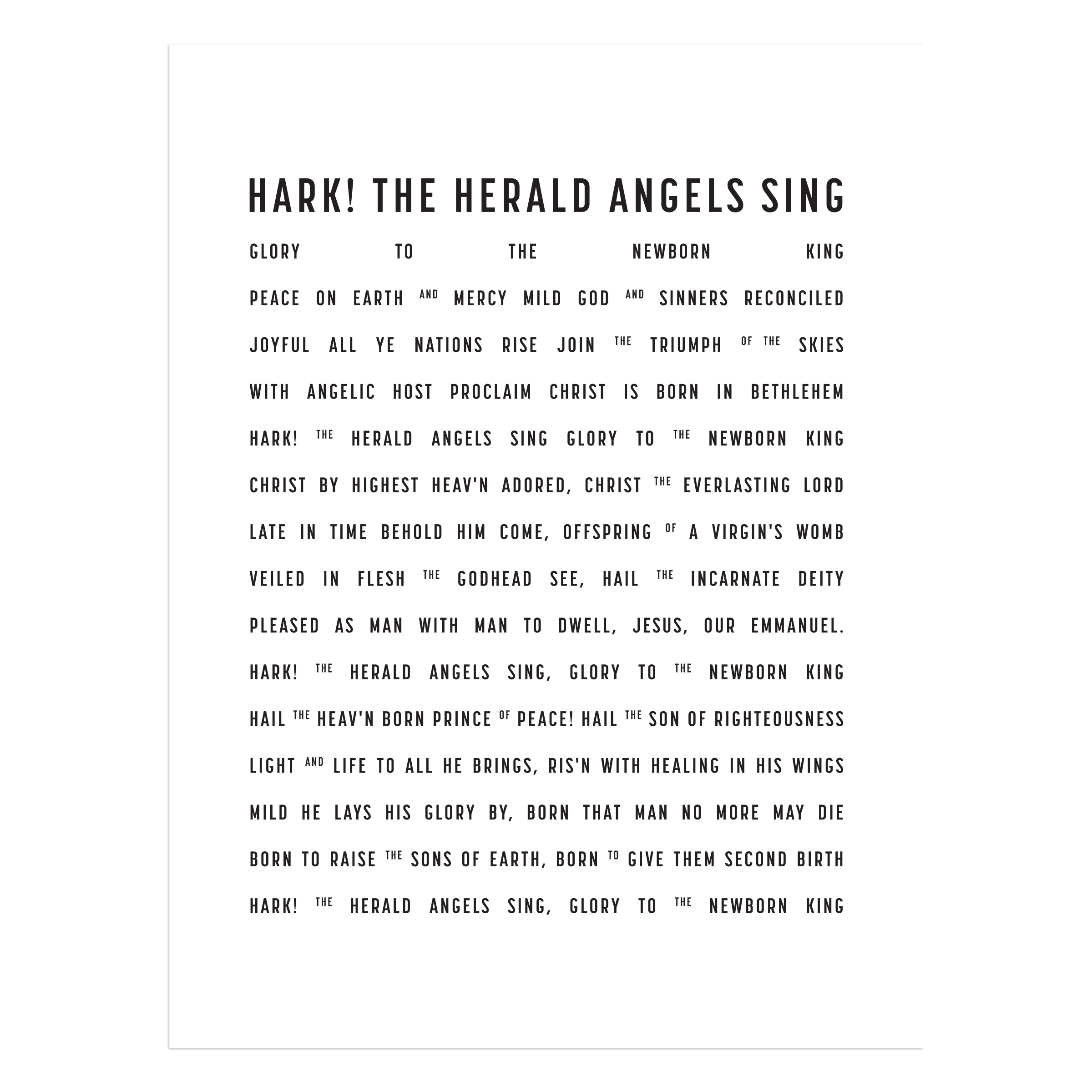 Hark The Herald Angels Sing Lyrics Printable