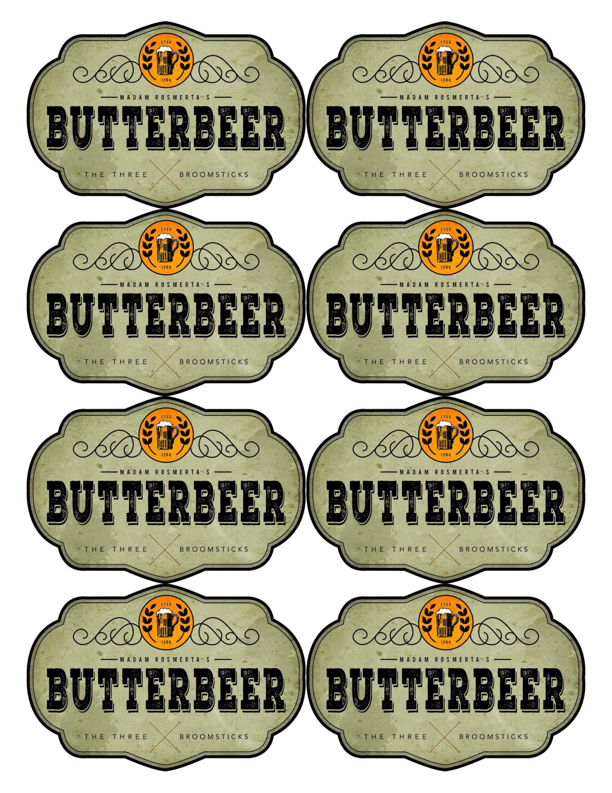 Free Printable Butterbeer Labels