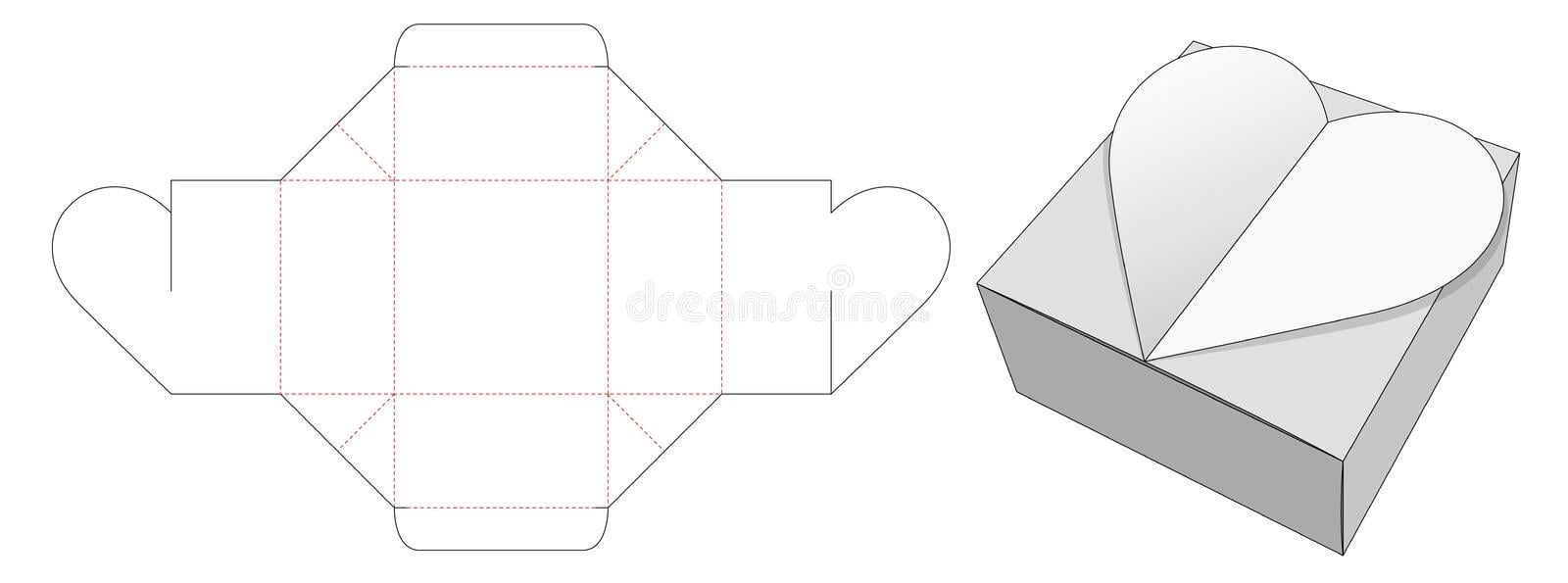 Heart Packaging Box Die Cut Template Stock Vector Illustration Of Cardboard Package 174123083
