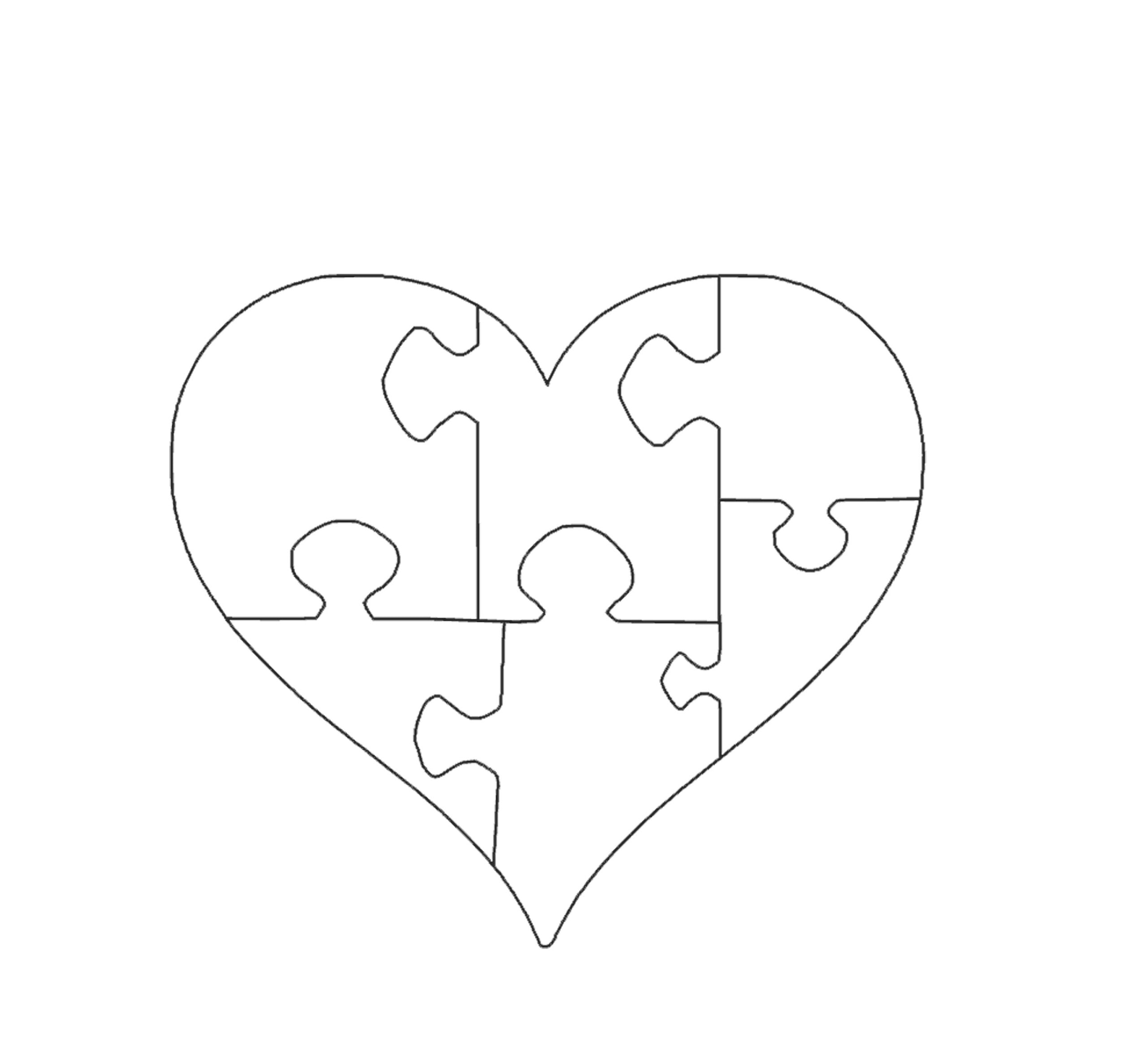 Heart Shape Jigsaw Puzzle Template Svg Png Pdf Jpg Files Etsy New Zealand