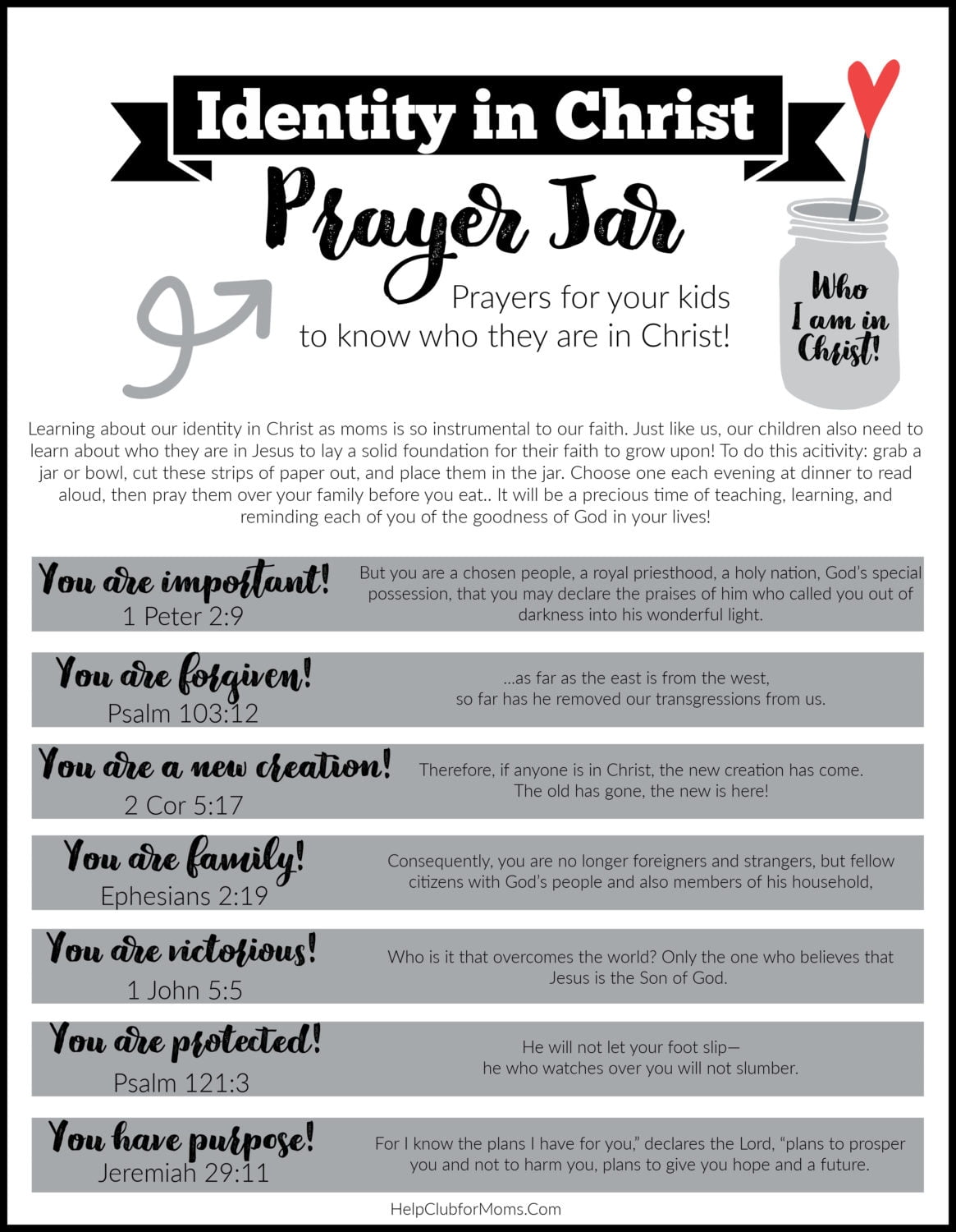 My Identity In Christ Printable