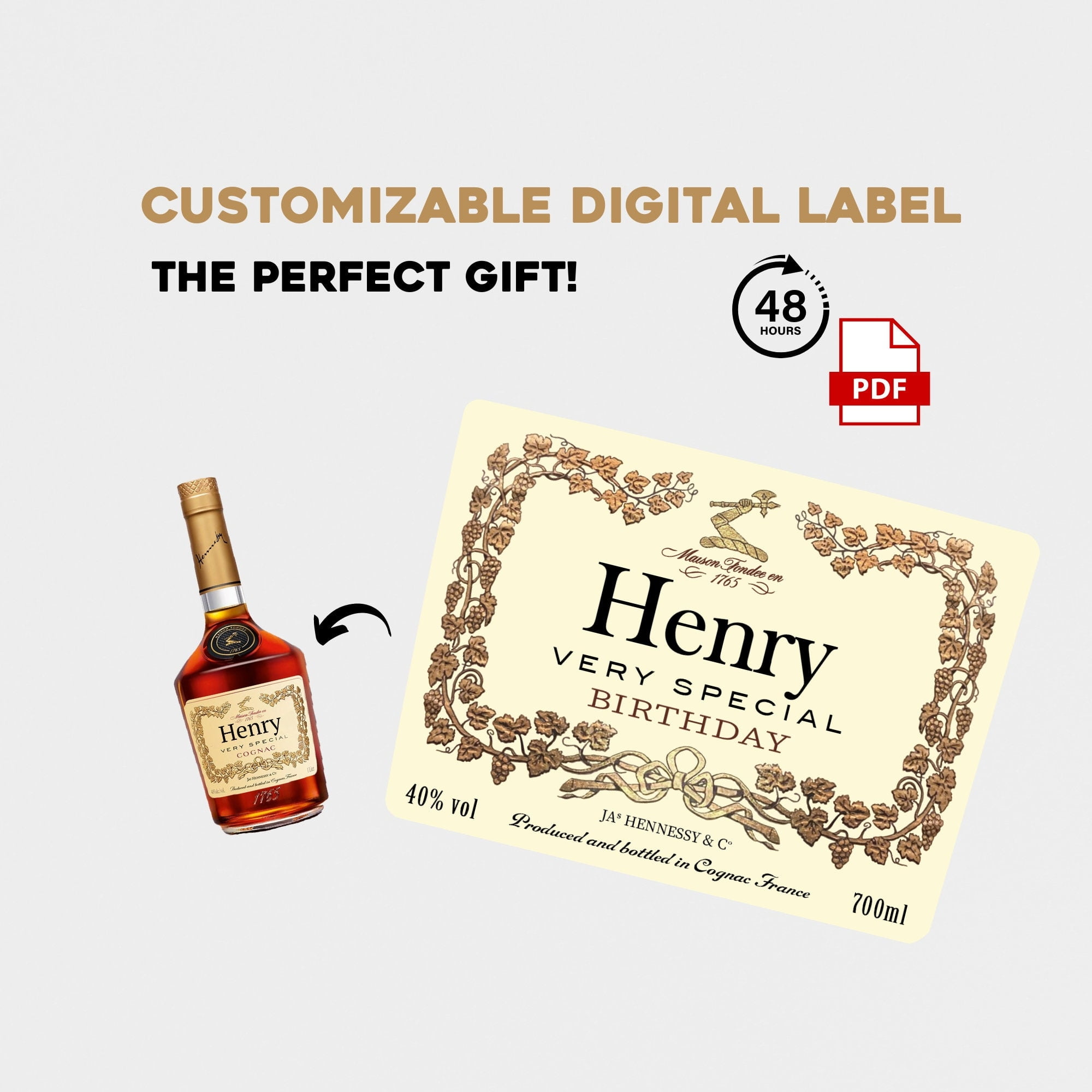 Hennessy Label Template Etsy