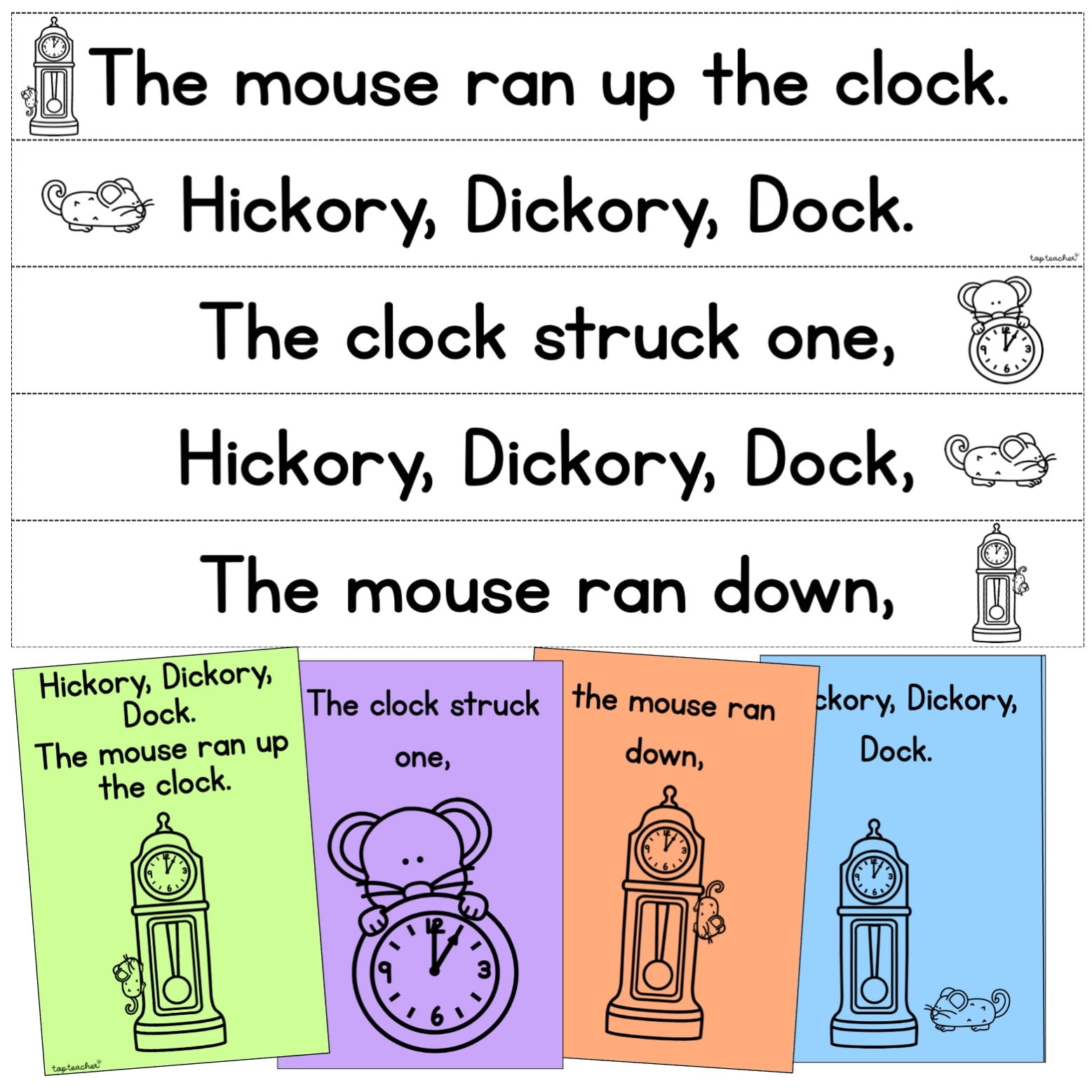 Hickory Dickory Dock Printables Top Teacher